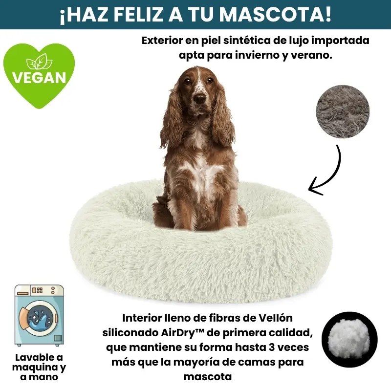 [Combo] Cama PREMIUM Antiestrés Para Perros Mascotikos™ + Manta Anti-Estrés + Almohadita De Regalo 🎁