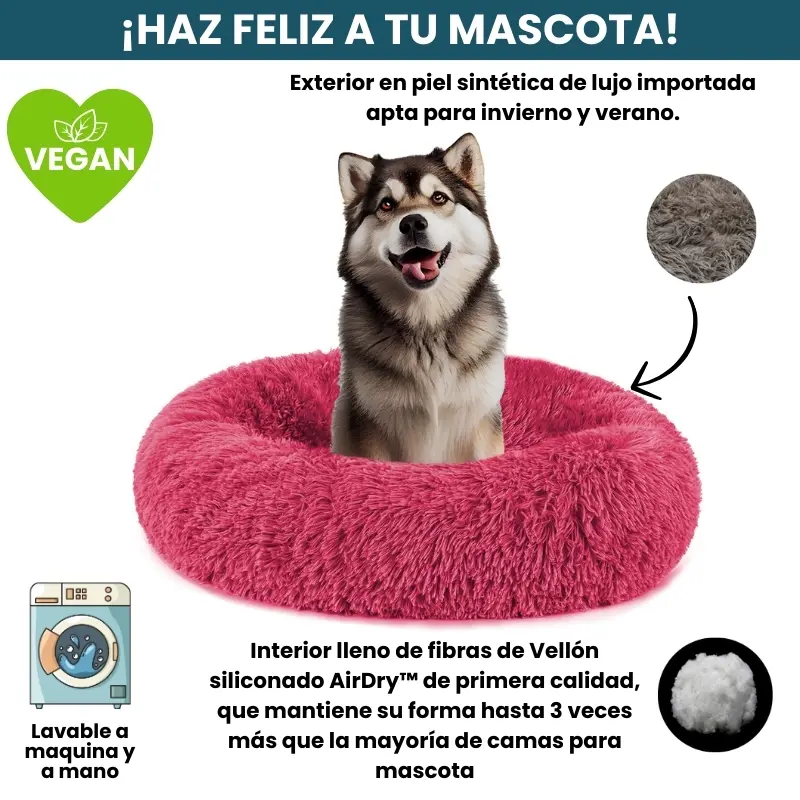 [Combo] Cama PREMIUM Antiestrés Para Perros Mascotikos™ + Manta Anti-Estrés + Almohadita De Regalo 🎁