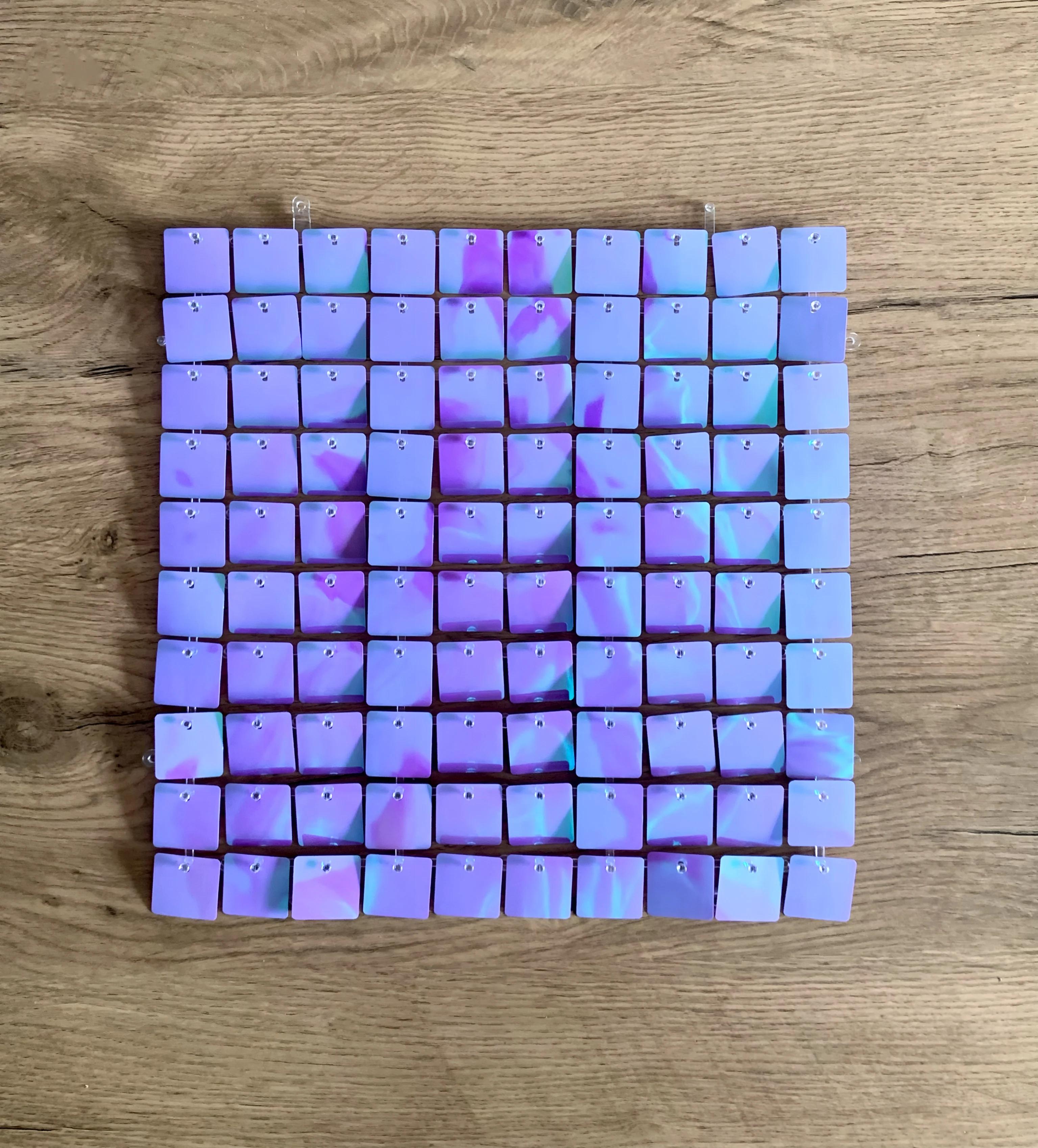 Lavender iridescent sequin wall