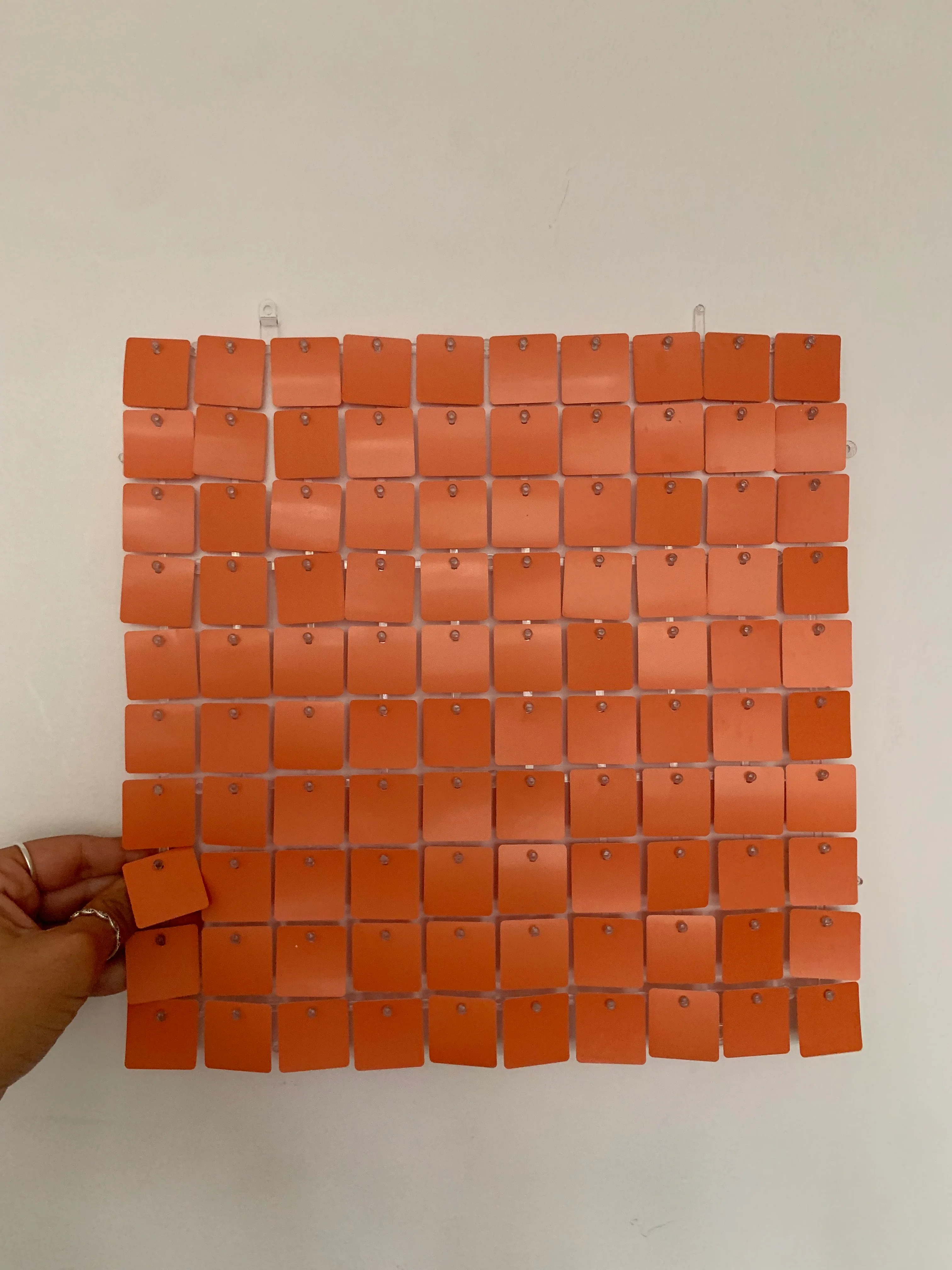 Orange Terracotta matte sequin wall