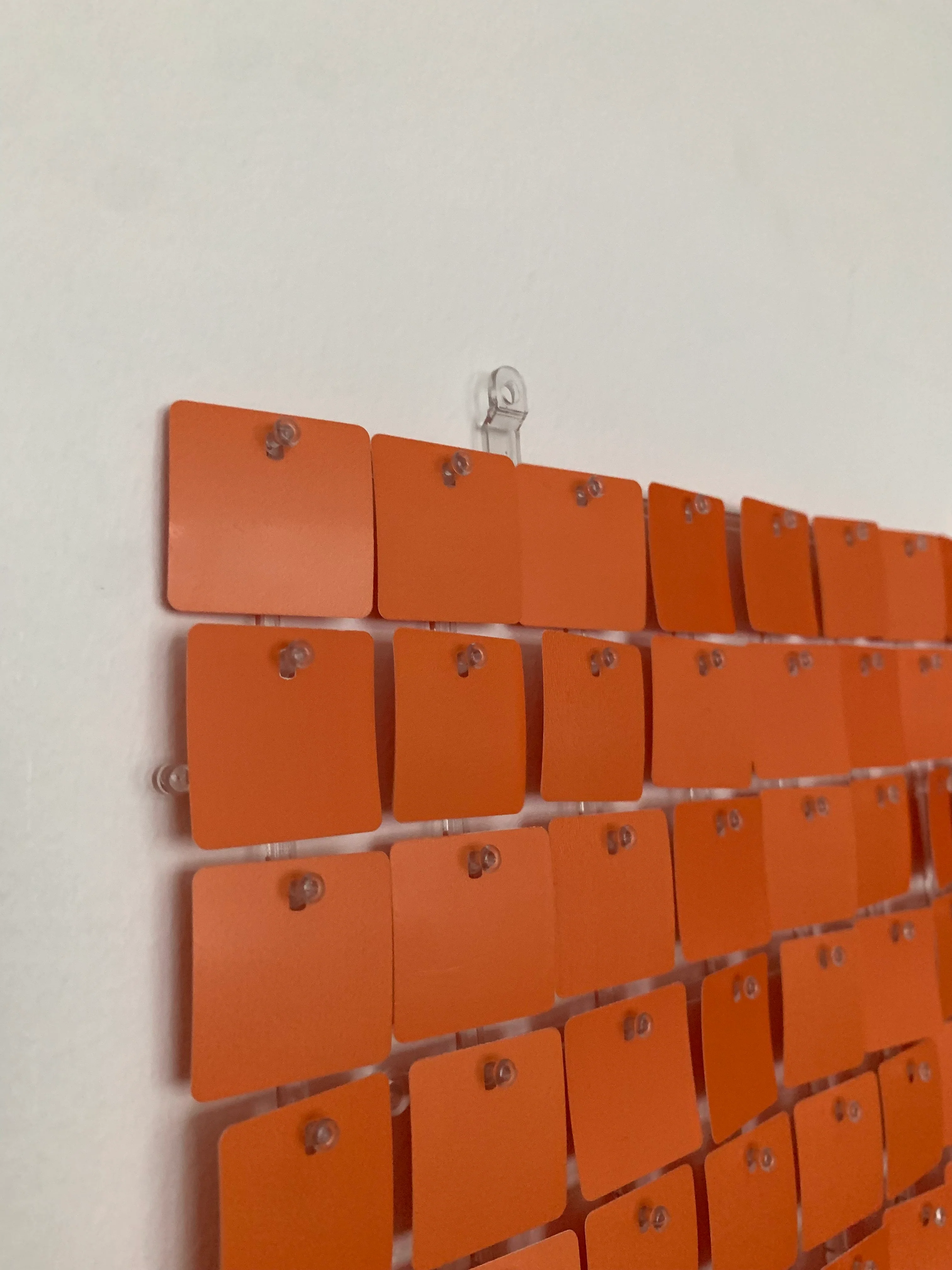 Orange Terracotta matte sequin wall