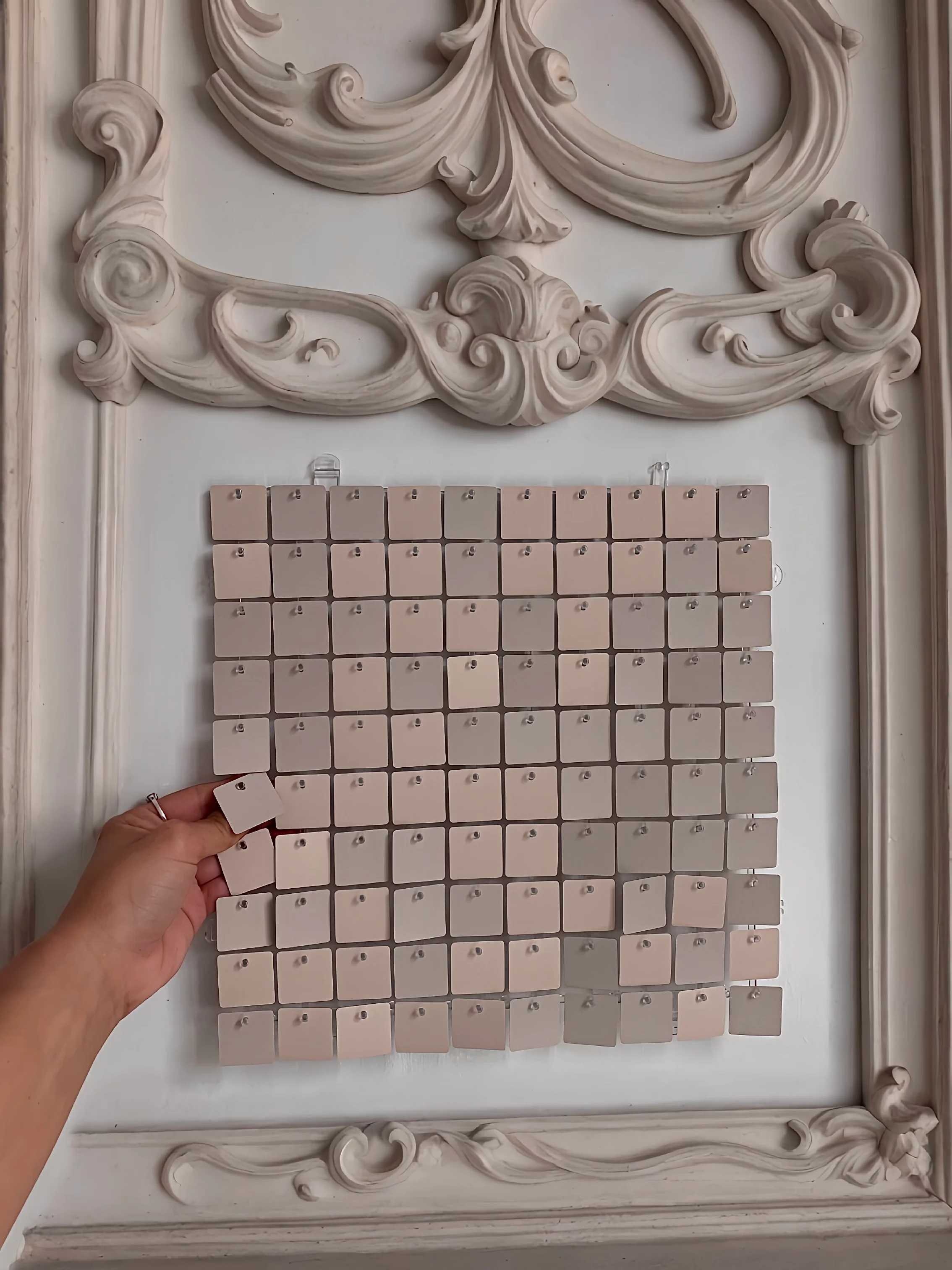 NEW antique nude sequin wall