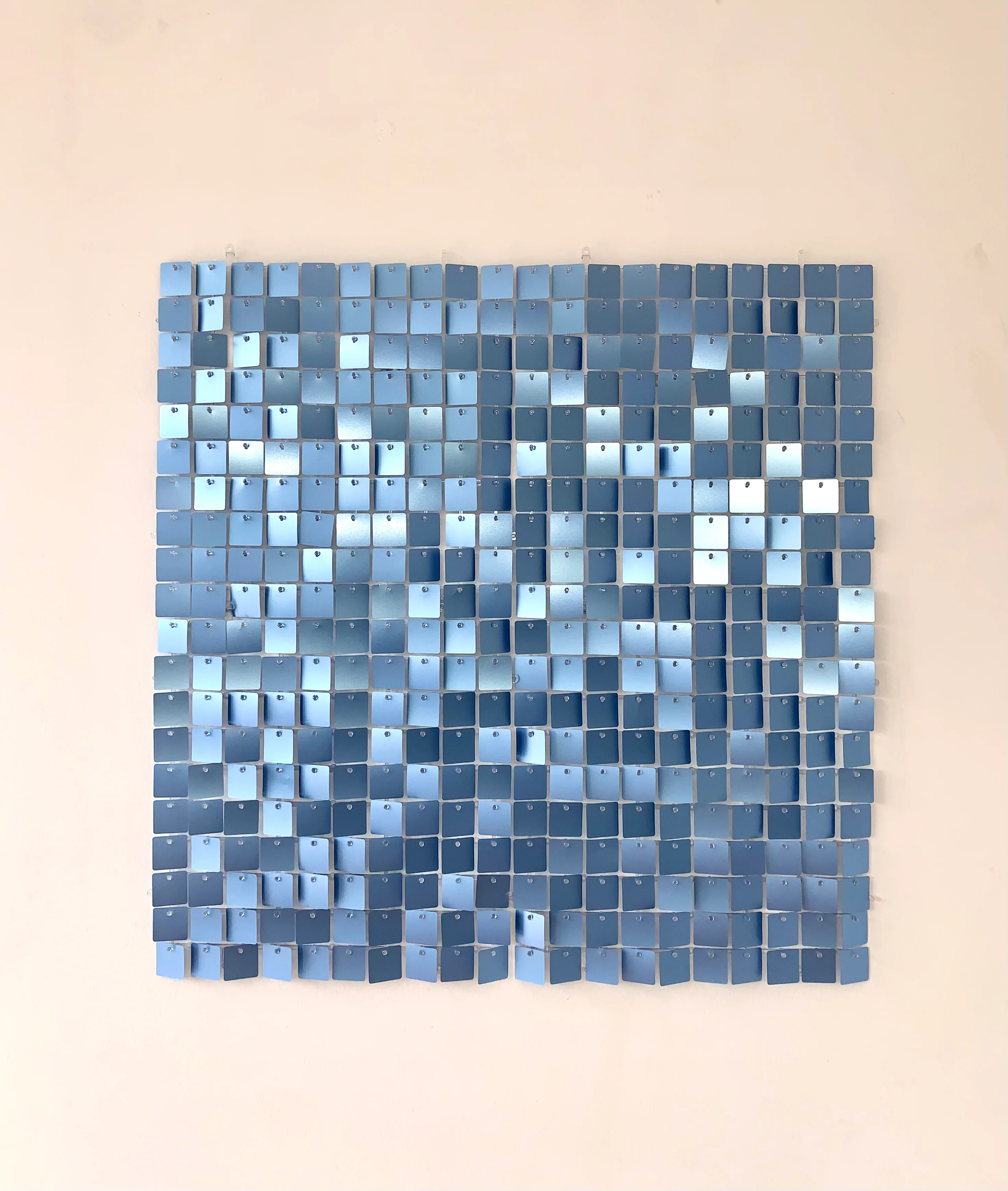 Baby blue matte sequin wall