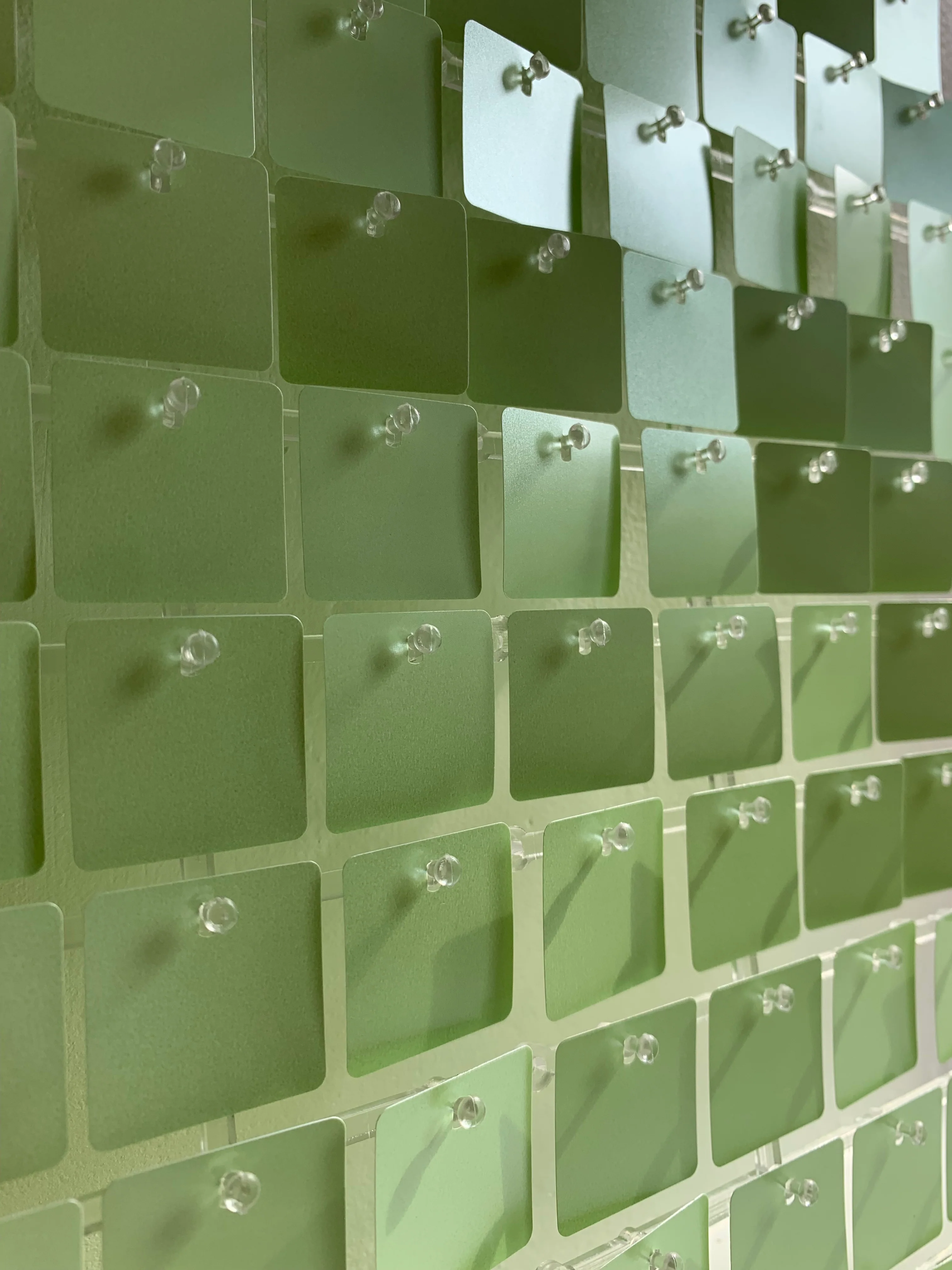 NEW Pearlescent pastel green sequin wall