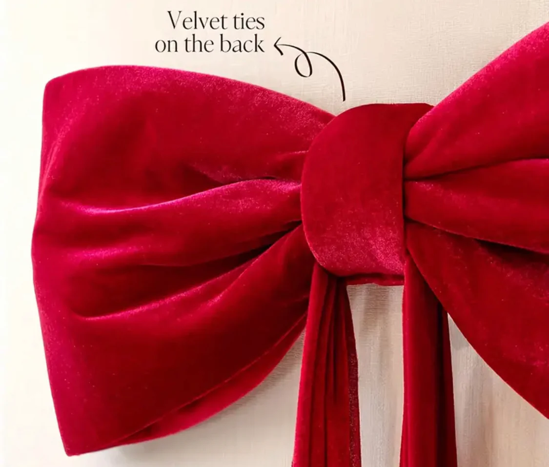 Velvet big bow wine red 180cm x 80cm x 60cm