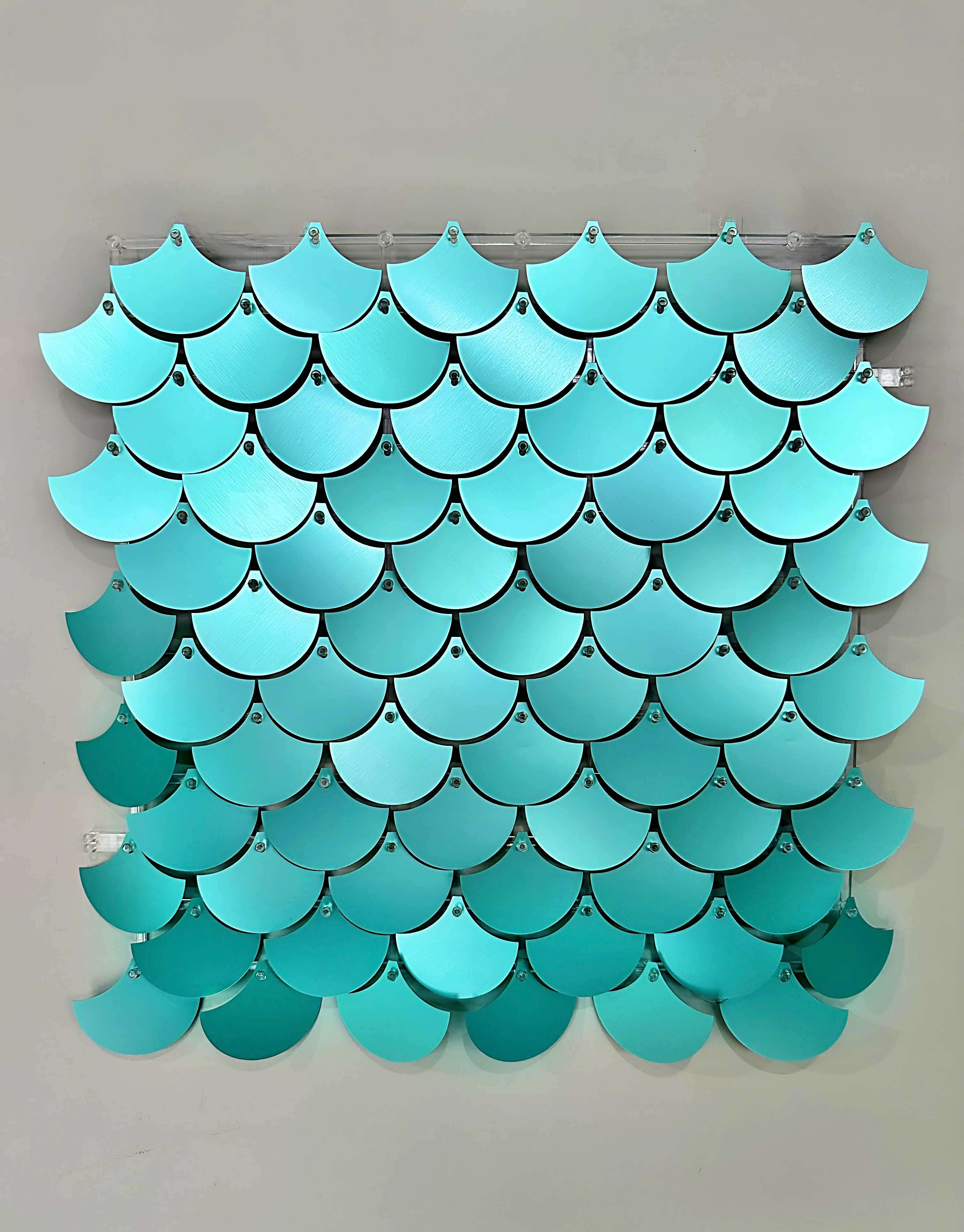 New aquamarine blue scales sequin wall