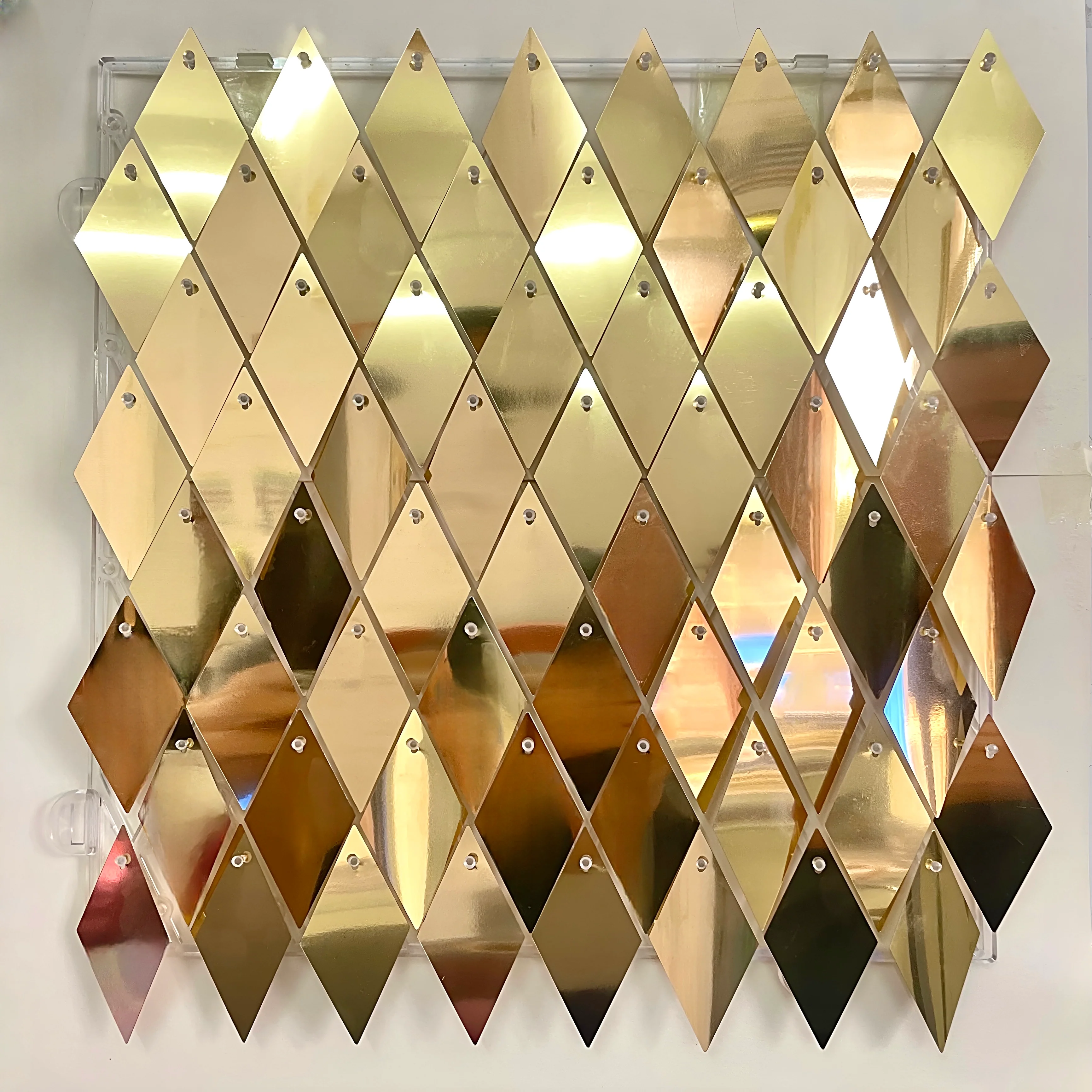 New gold mirror diamond sequin wall