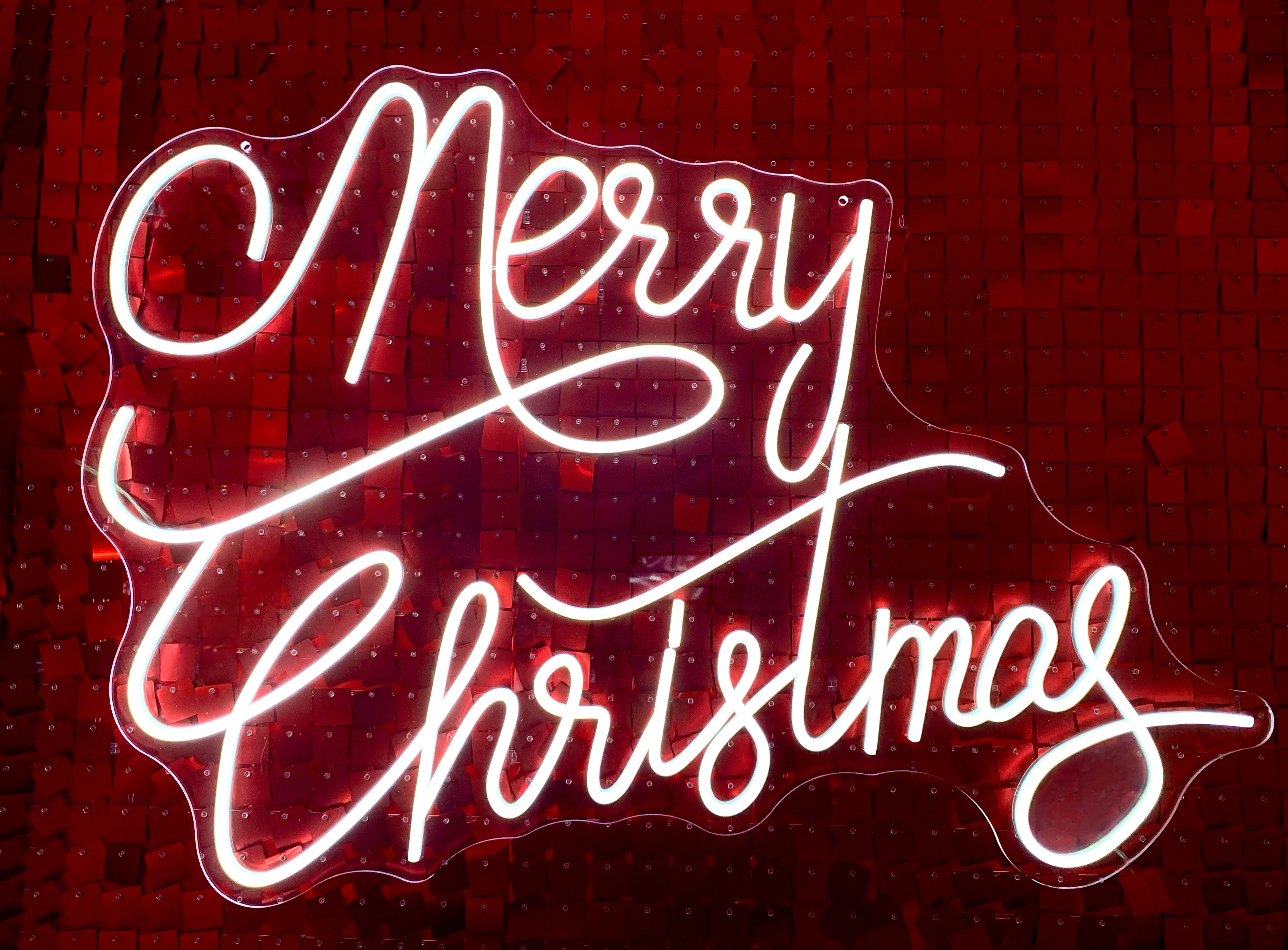 Cool white “Merry Christmas” neon sign 91cm x 73cm