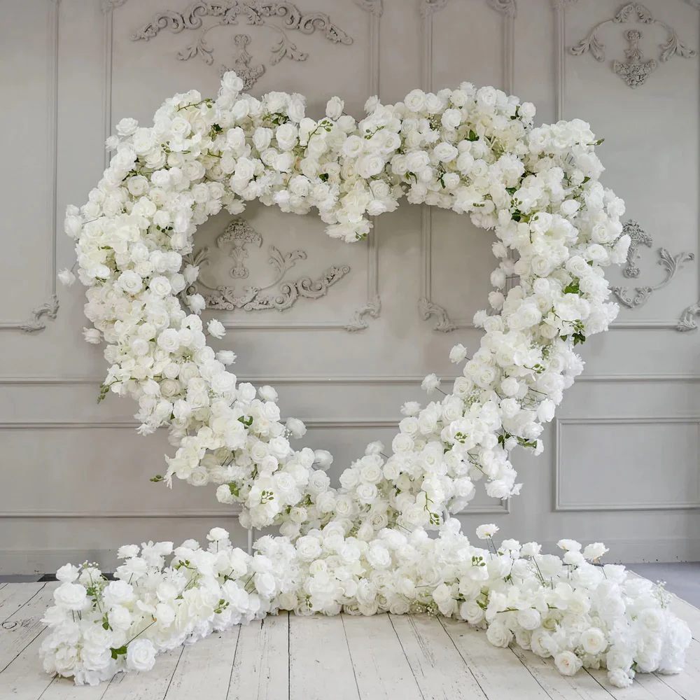 Rose floral arch heart shape freestanding