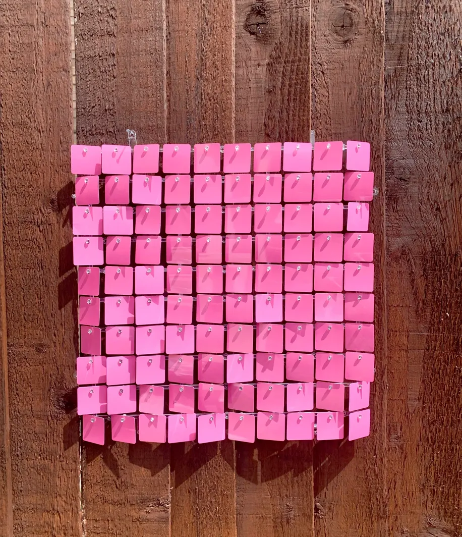 “Bubblegum” pink sequin wall