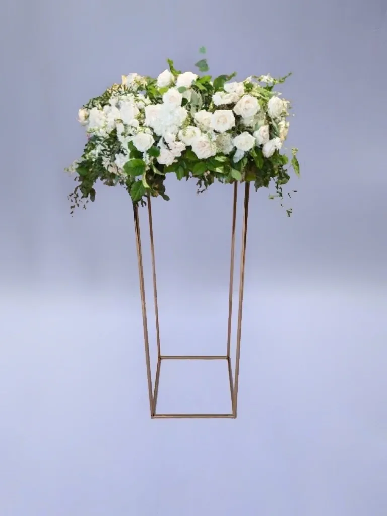 Gold metal rectangular pedestal 100cm