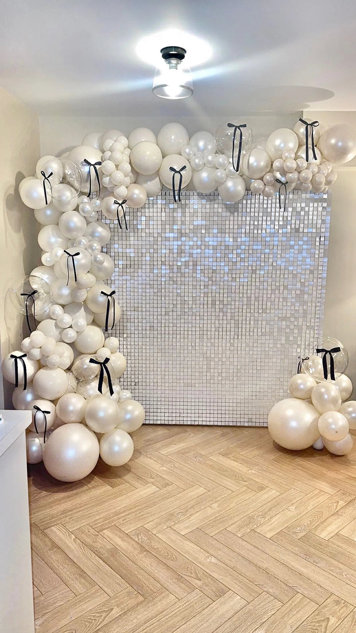 NEW “Pearl” white Matte sequin wall