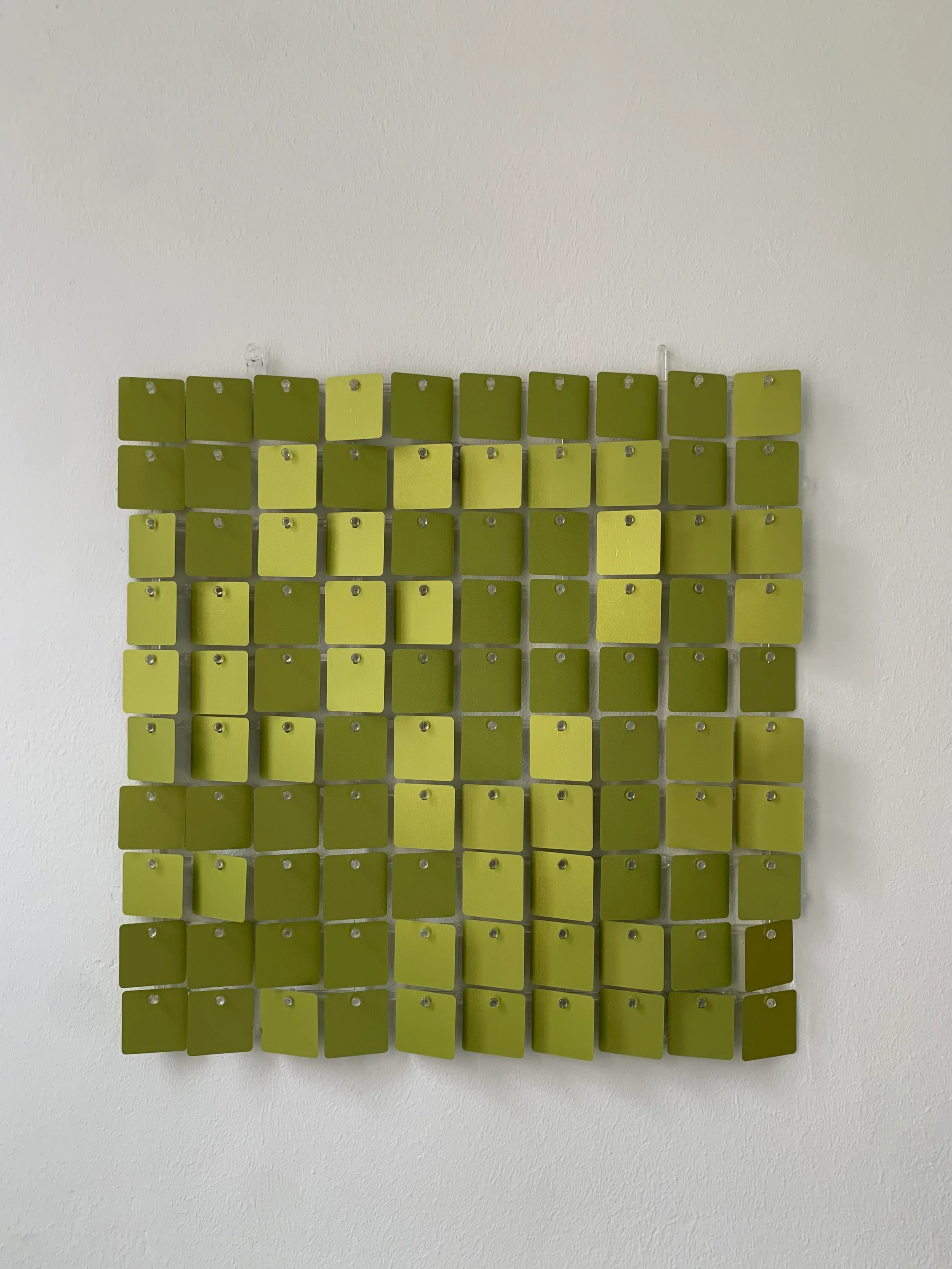 Olive green matte sequin wall