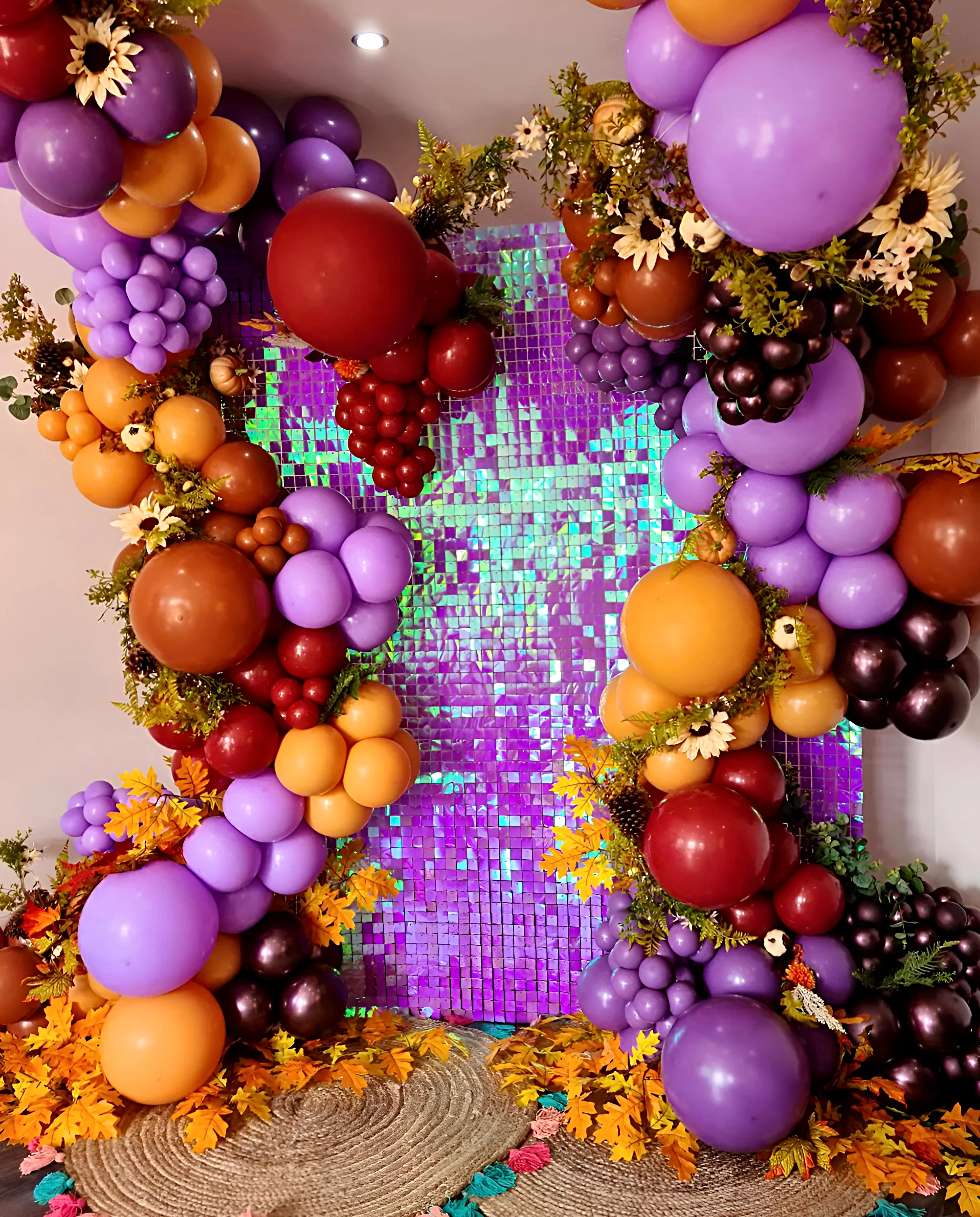 Lavender iridescent sequin wall