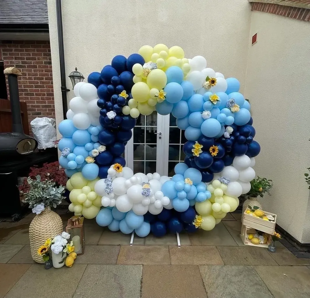 White iron moongate hoop frame