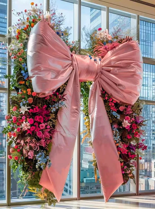 Premium pink satin giant bow