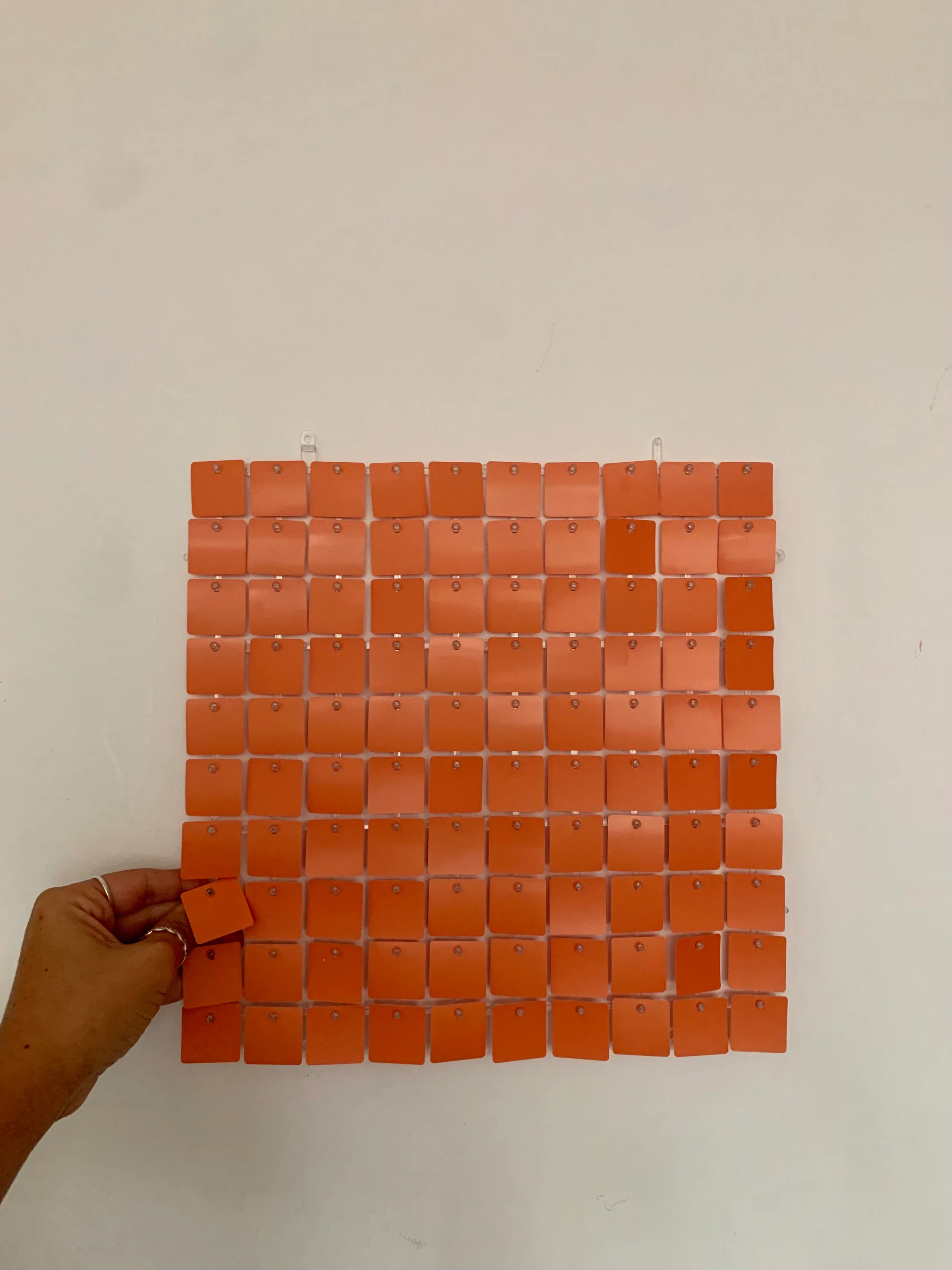 Orange Terracotta matte sequin wall