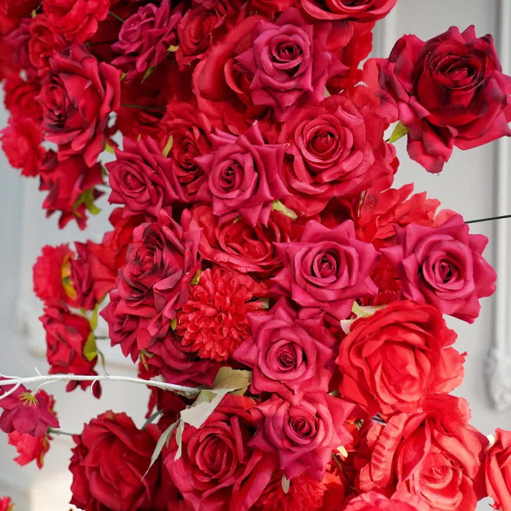 Choose white or red! Cloth back rose floral arch heart