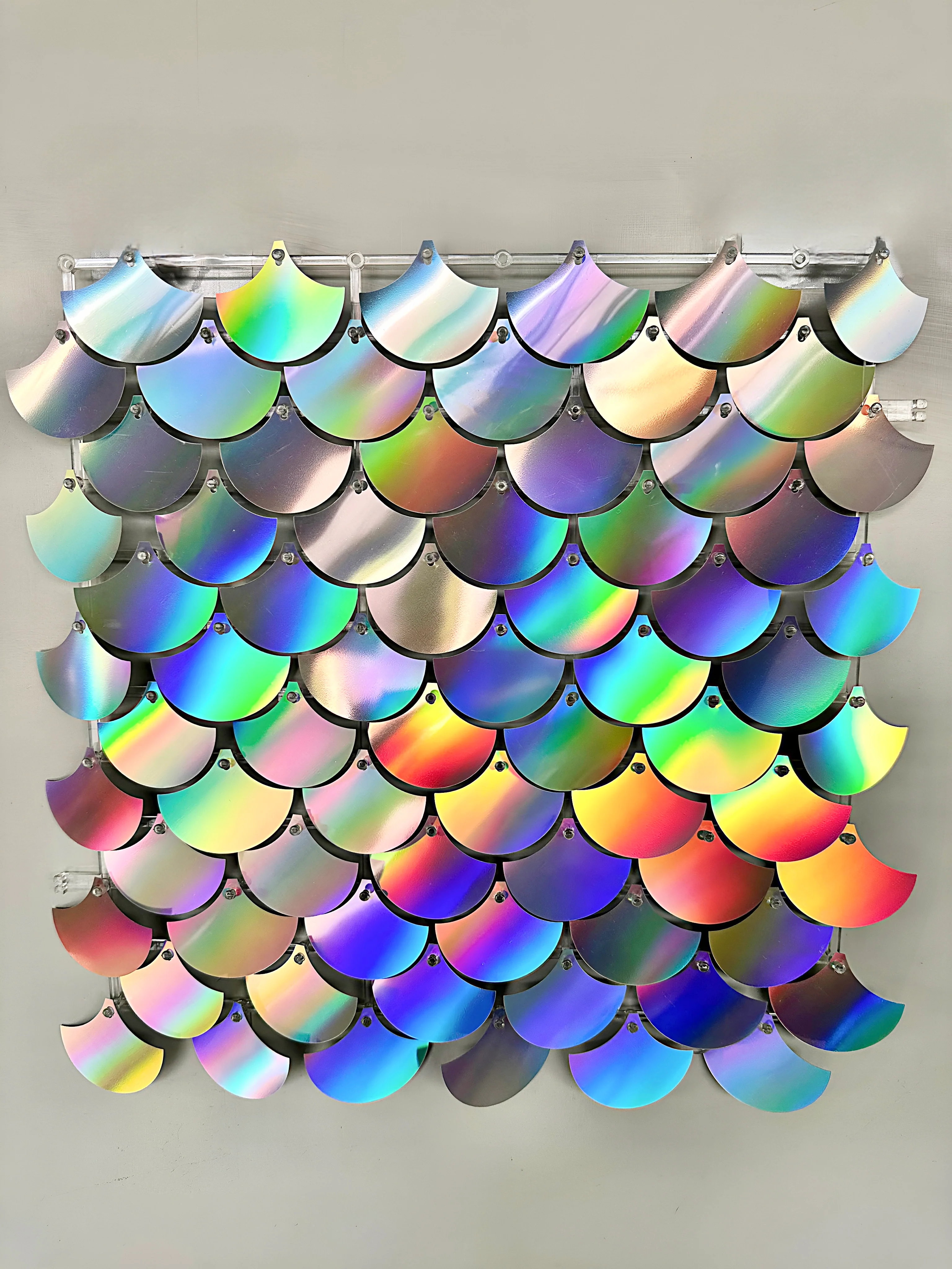 New rainbow iridescent scales sequin wall