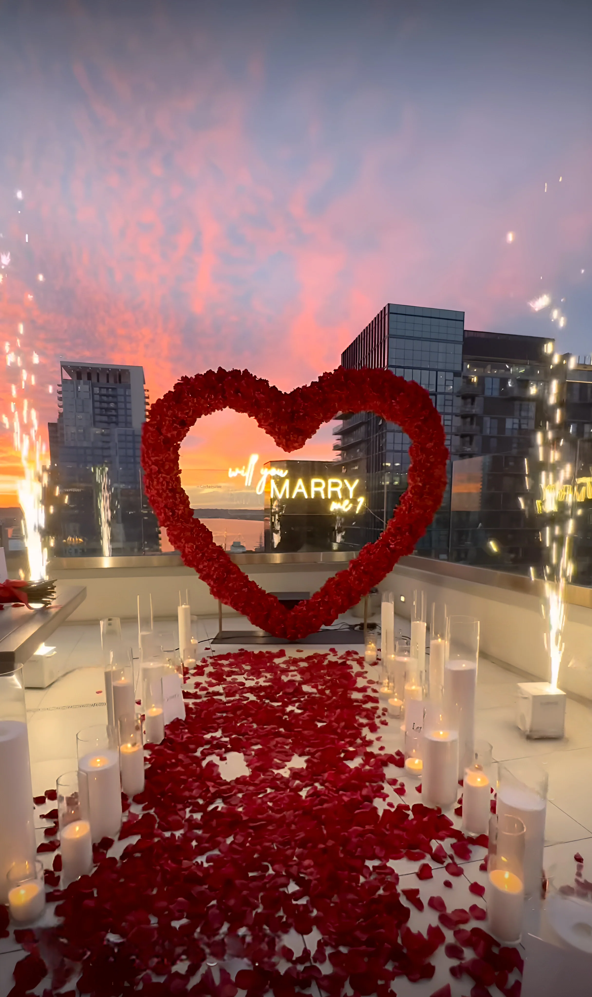 Red hydrangea floral arch heart shape freestanding