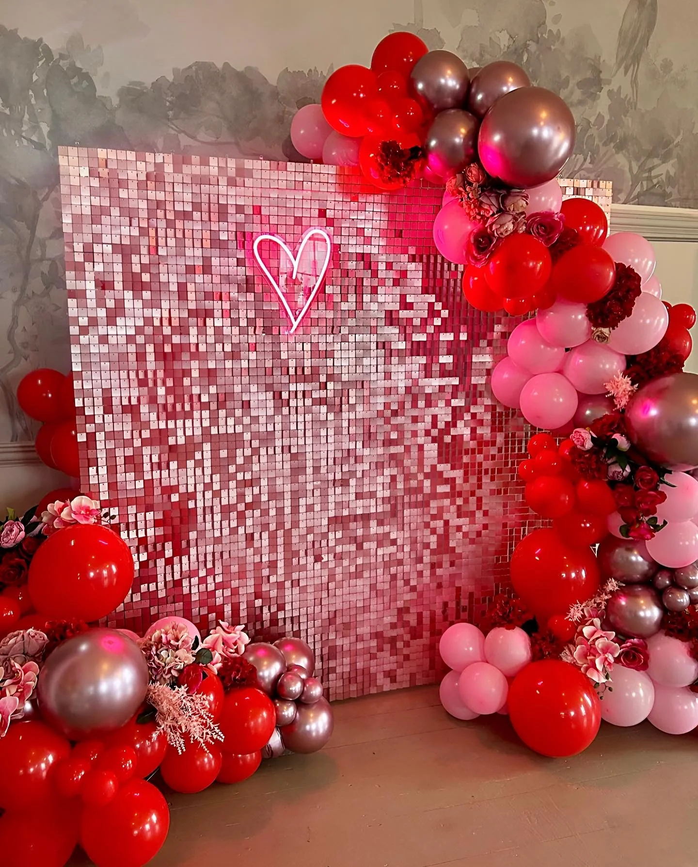 Matte Pink sequin wall