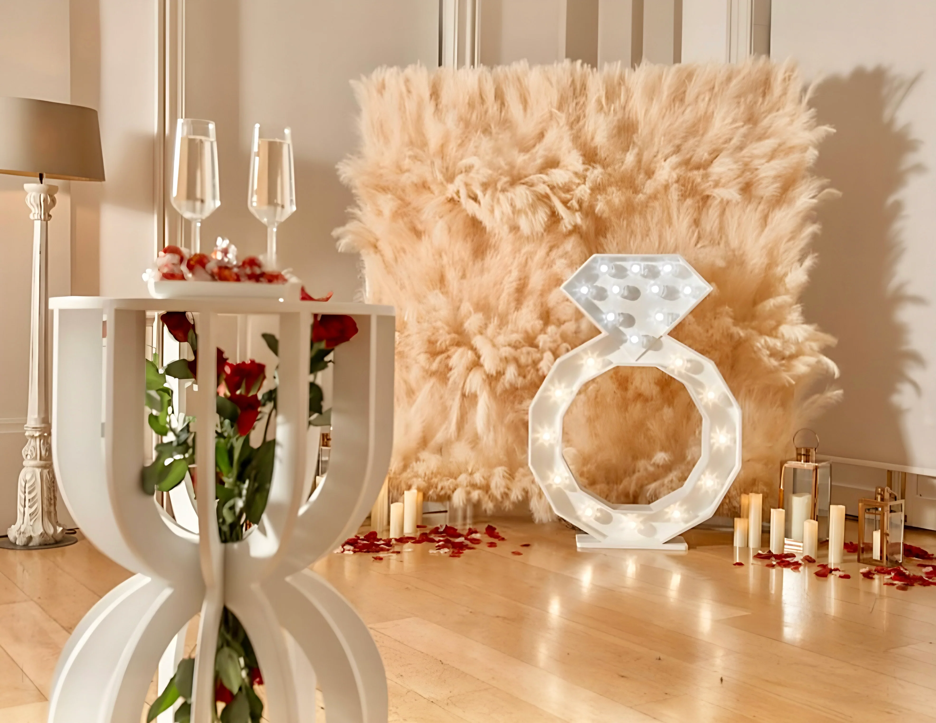 Deluxe 5D Faux pampas wall cloth back