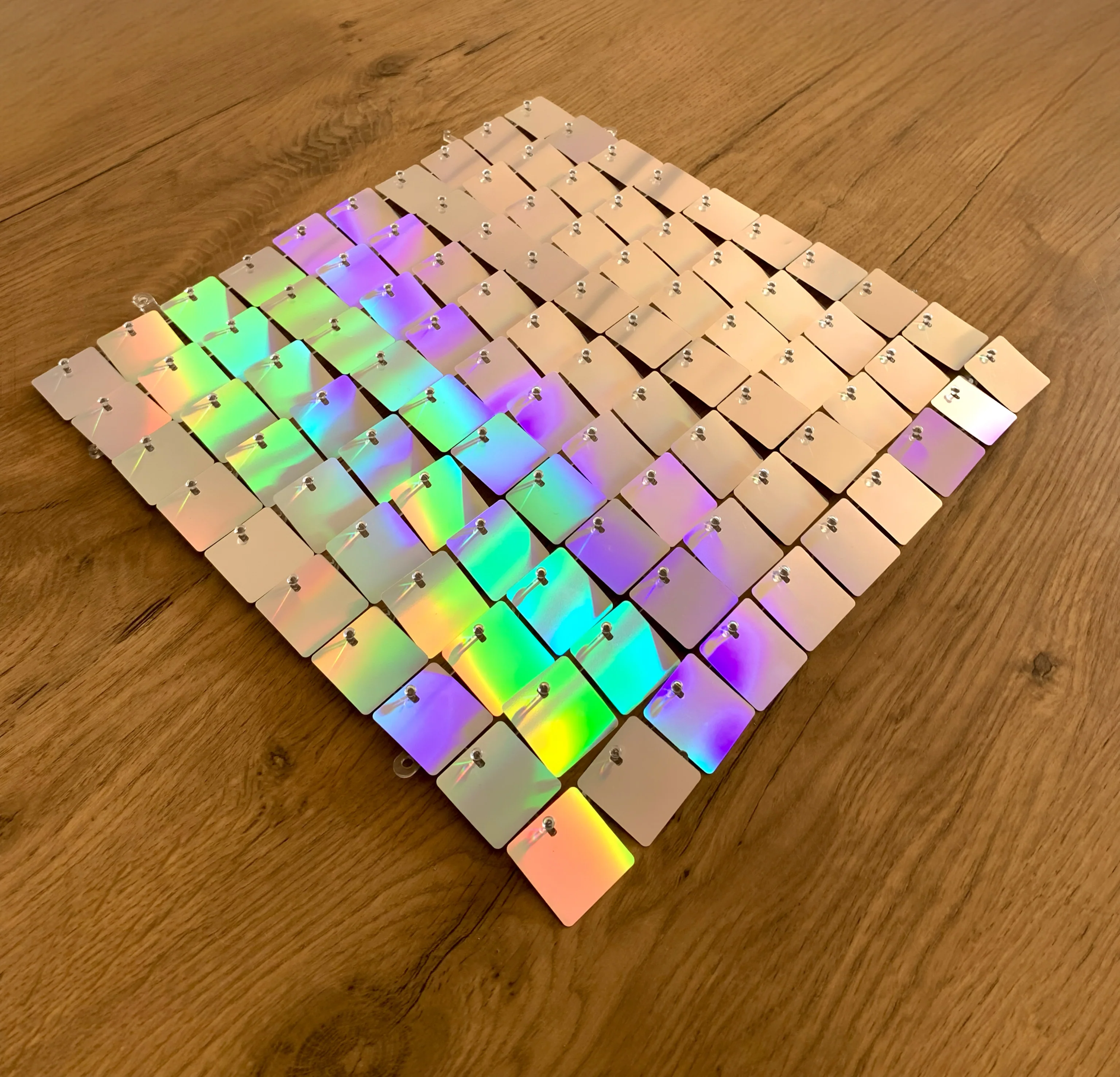 Rainbow iridescent sequin wall