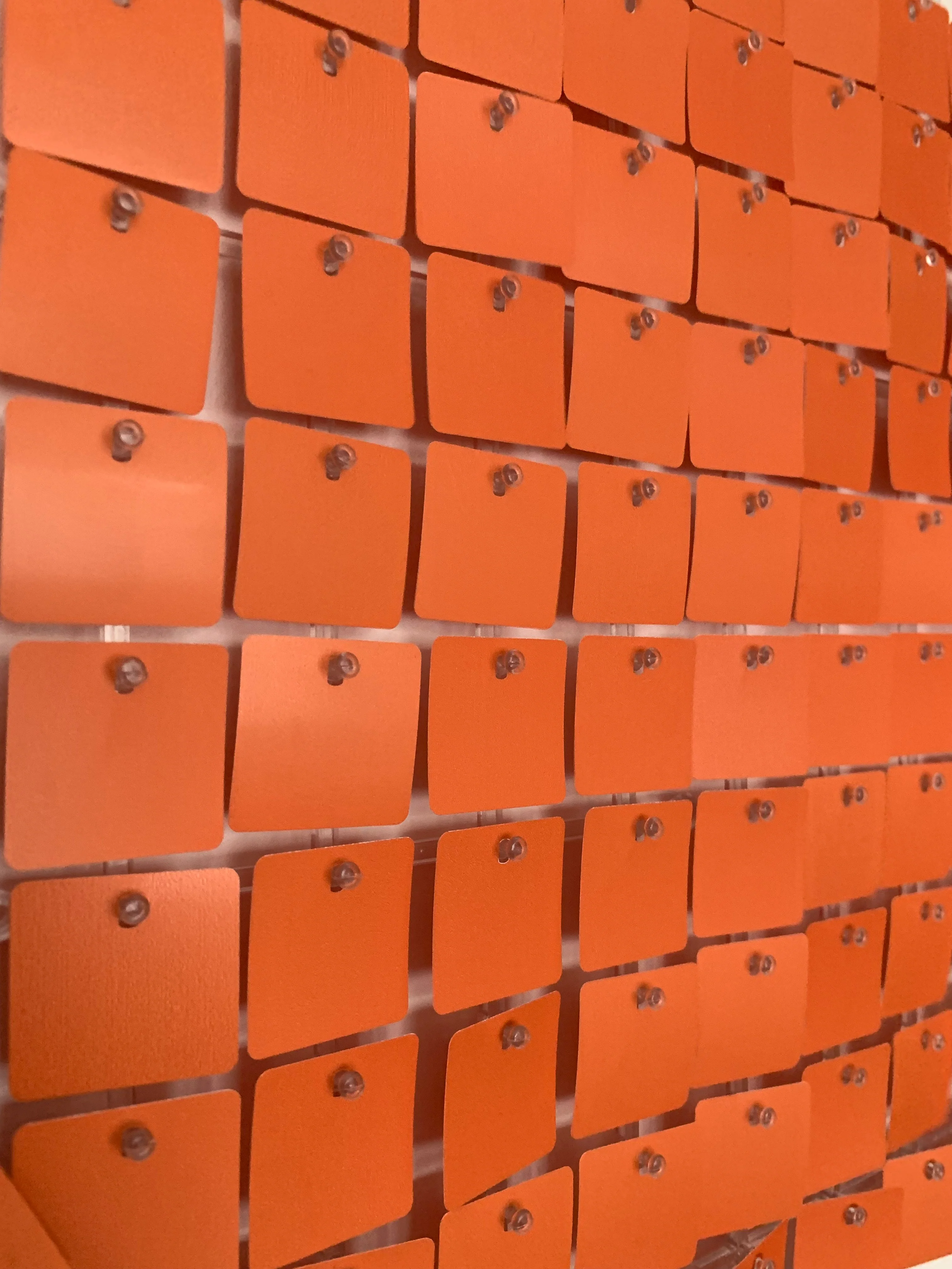 Orange Terracotta matte sequin wall