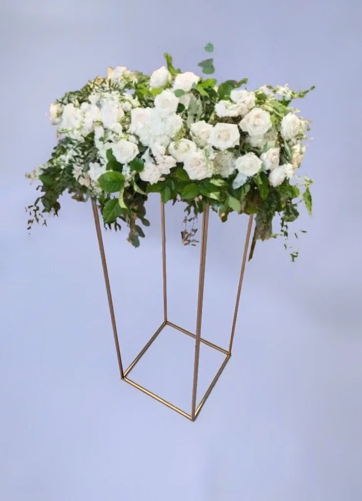 Gold metal rectangular pedestal 100cm