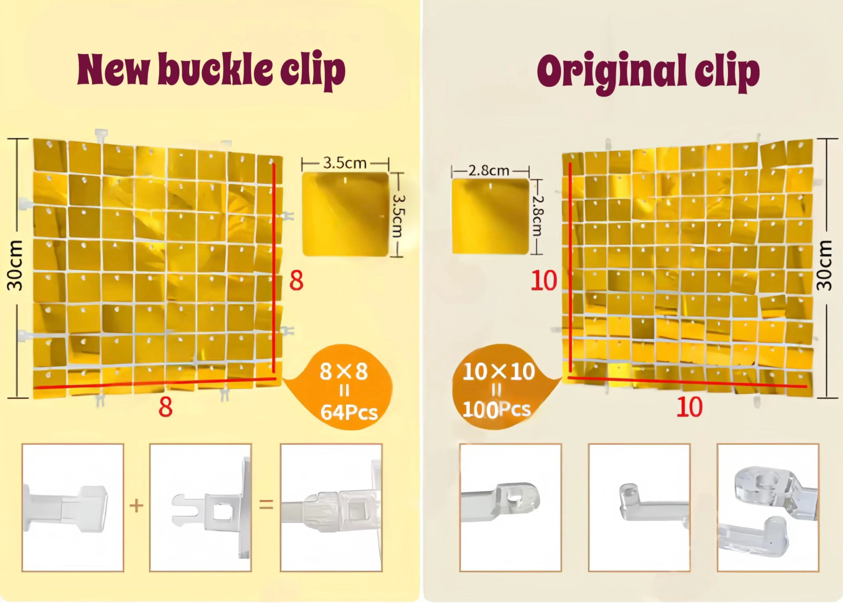 Individual sequin panels