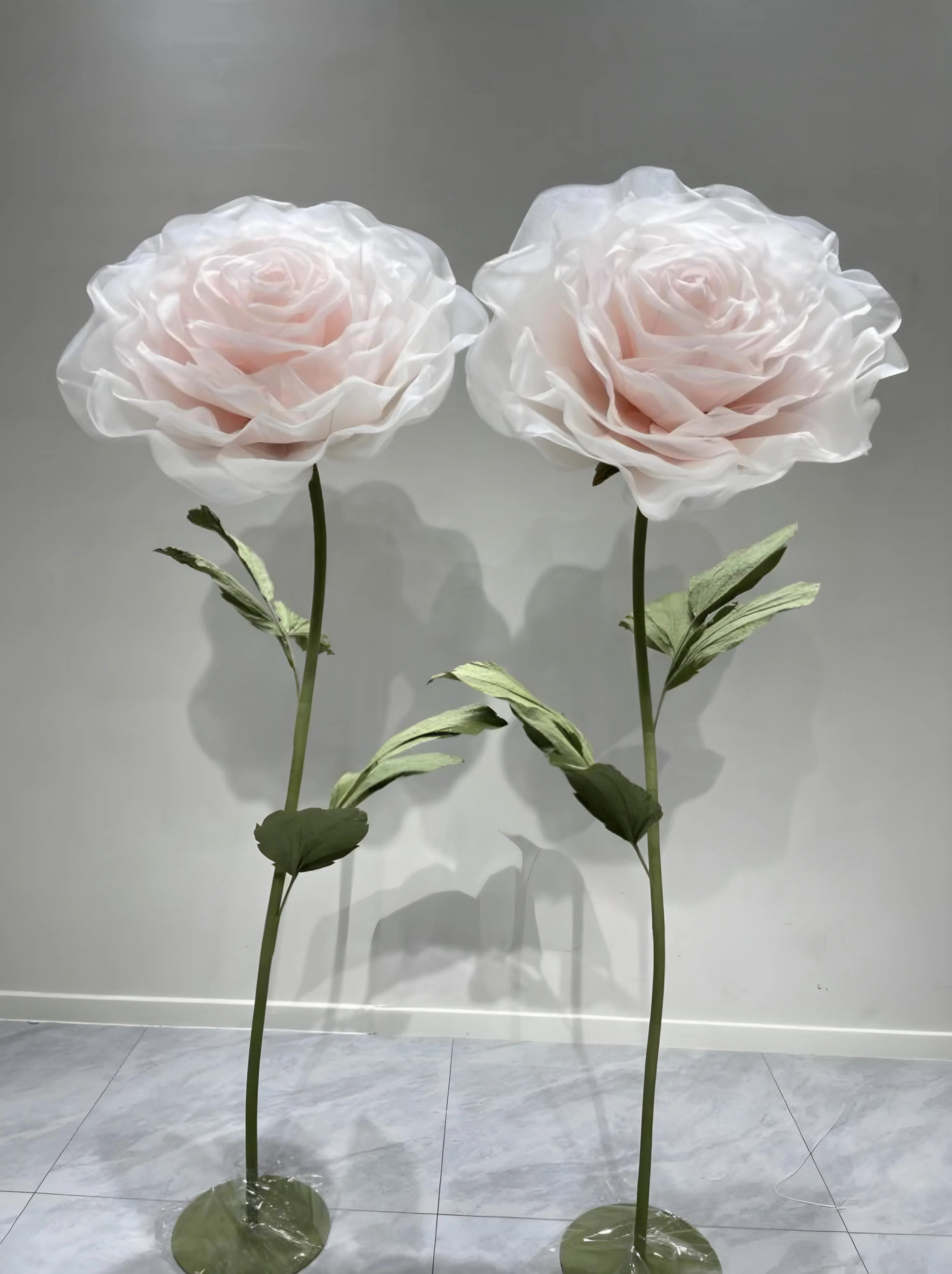 Giant organza rose pair