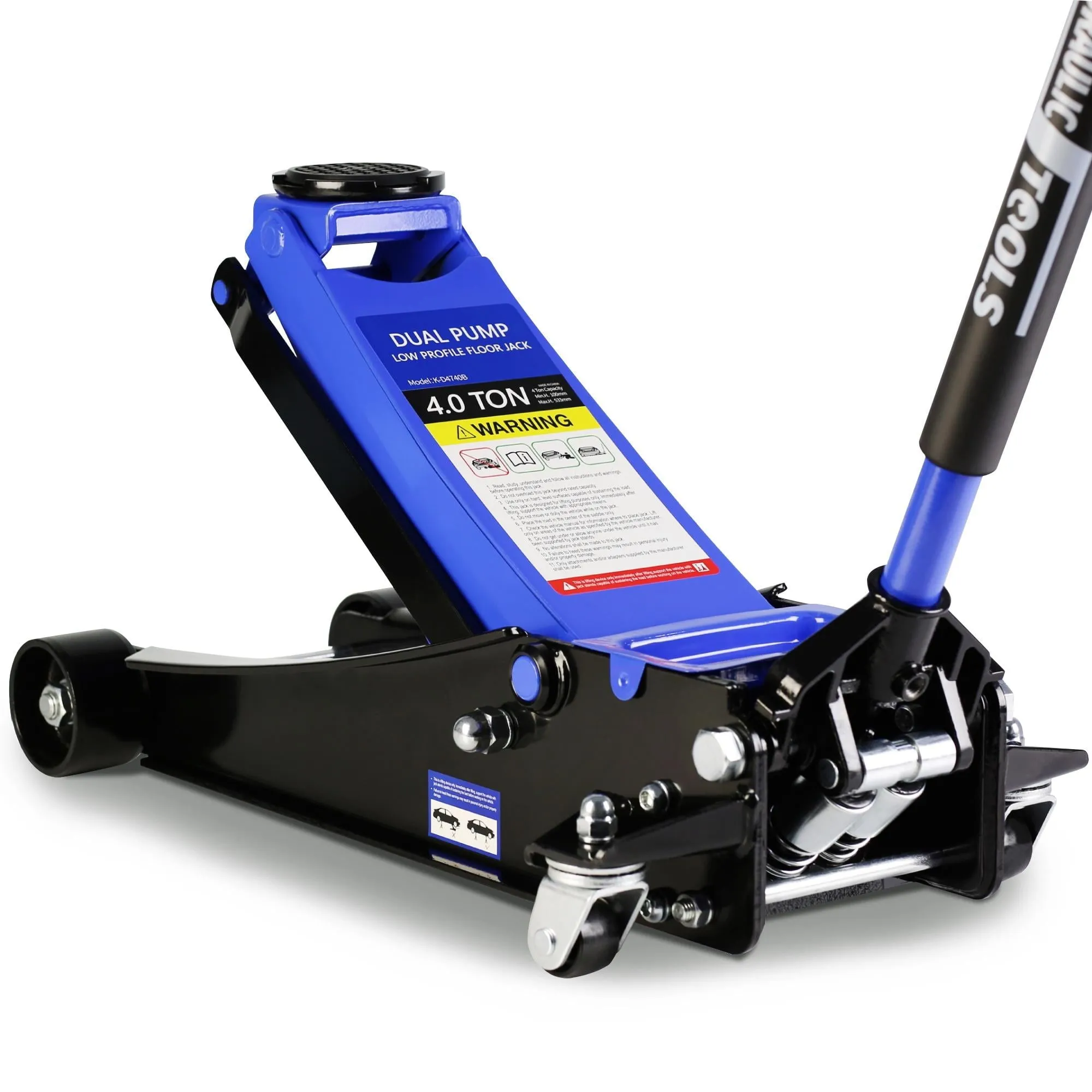 4tunový podlahový zvedák, nízkoprofilový automobilový zvedák, těžký automobilový vozíkový zvedák s dvojitými písty čerpadla, rozsah zdvihu 4