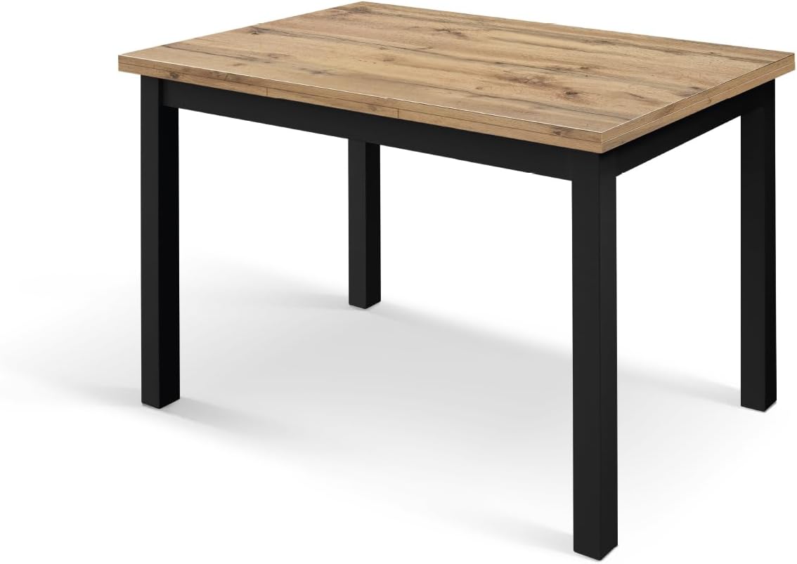 PAZZO DESIGN Giuliano rozkládací stůl, rustikální dub, bílé nohy, kuchyňský stůl, stůl do obývacího pokoje, vyrobeno v Itálii, 90x90x76,5 cm - id_2140