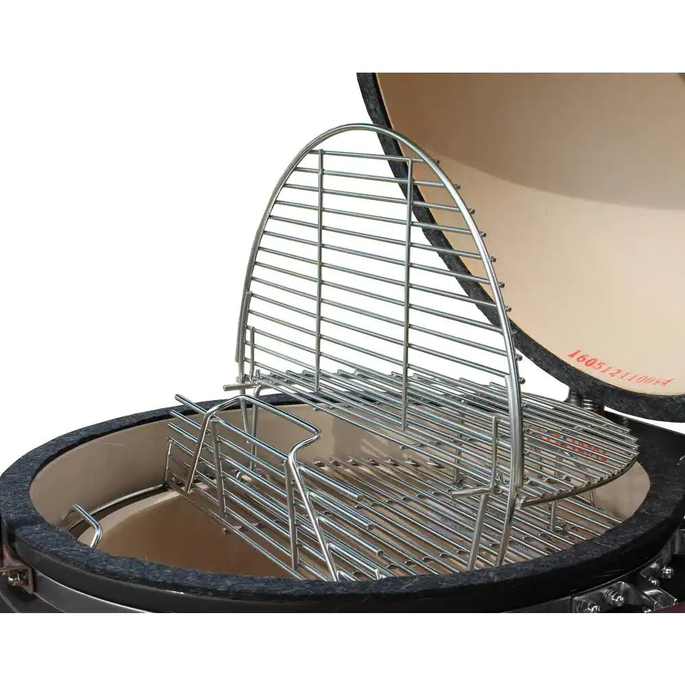 Grily 22palcový keramický gril na dřevěné uhlí Kamado Pro s krytem grilu