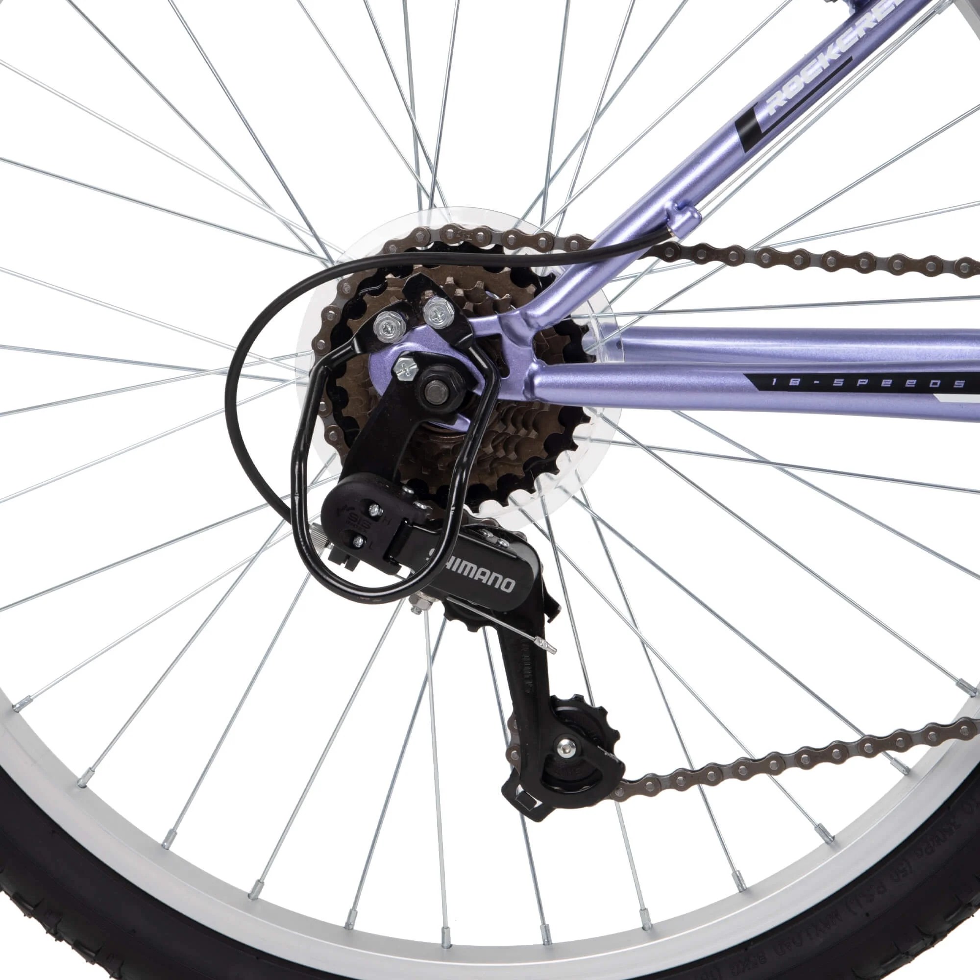 Horské kolo Huffy 24′′ Rock Creek, vhodné pro jezdce o výšce 1,48′′ – 1,78′′, fialové, pro dospělé, dámské