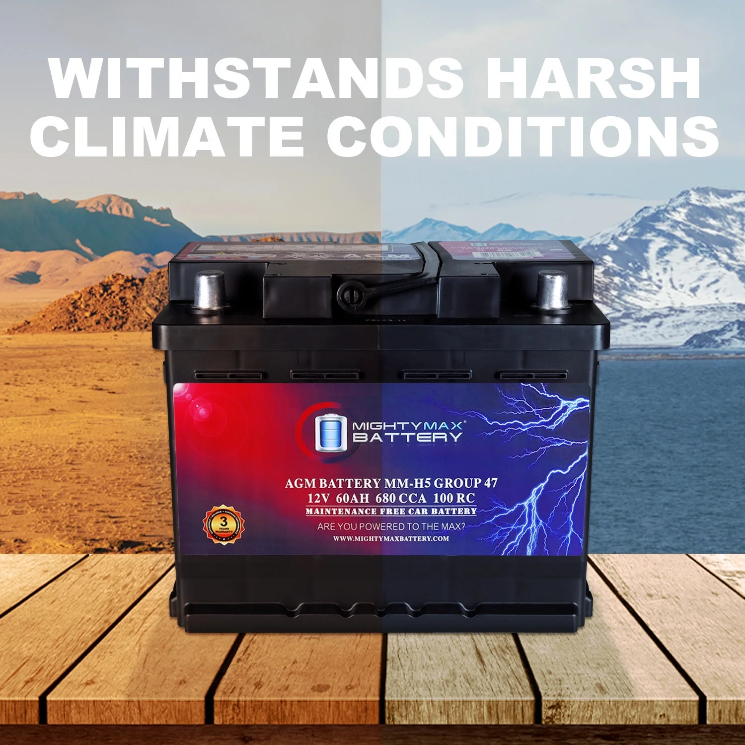 MM-H5 Start and Stop autobaterie BCI, velikost skupiny 47, 12V 60AH, 100RC, 680 CCA, dobíjecí AGM autobaterie