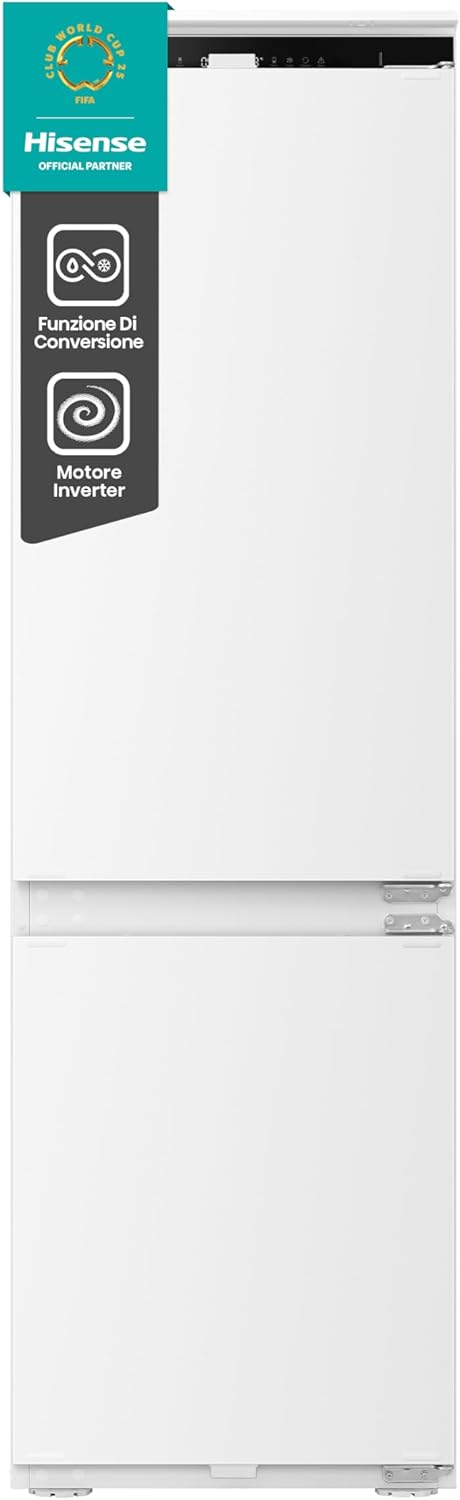 Vestavná chladnička Hisense Rib312F4Awe, technologie No Frost, objem 246 l, LED osvětlení, elektronická regulace teploty, bílá, 54,5 x 54 x 177,2 cm, 57 kg