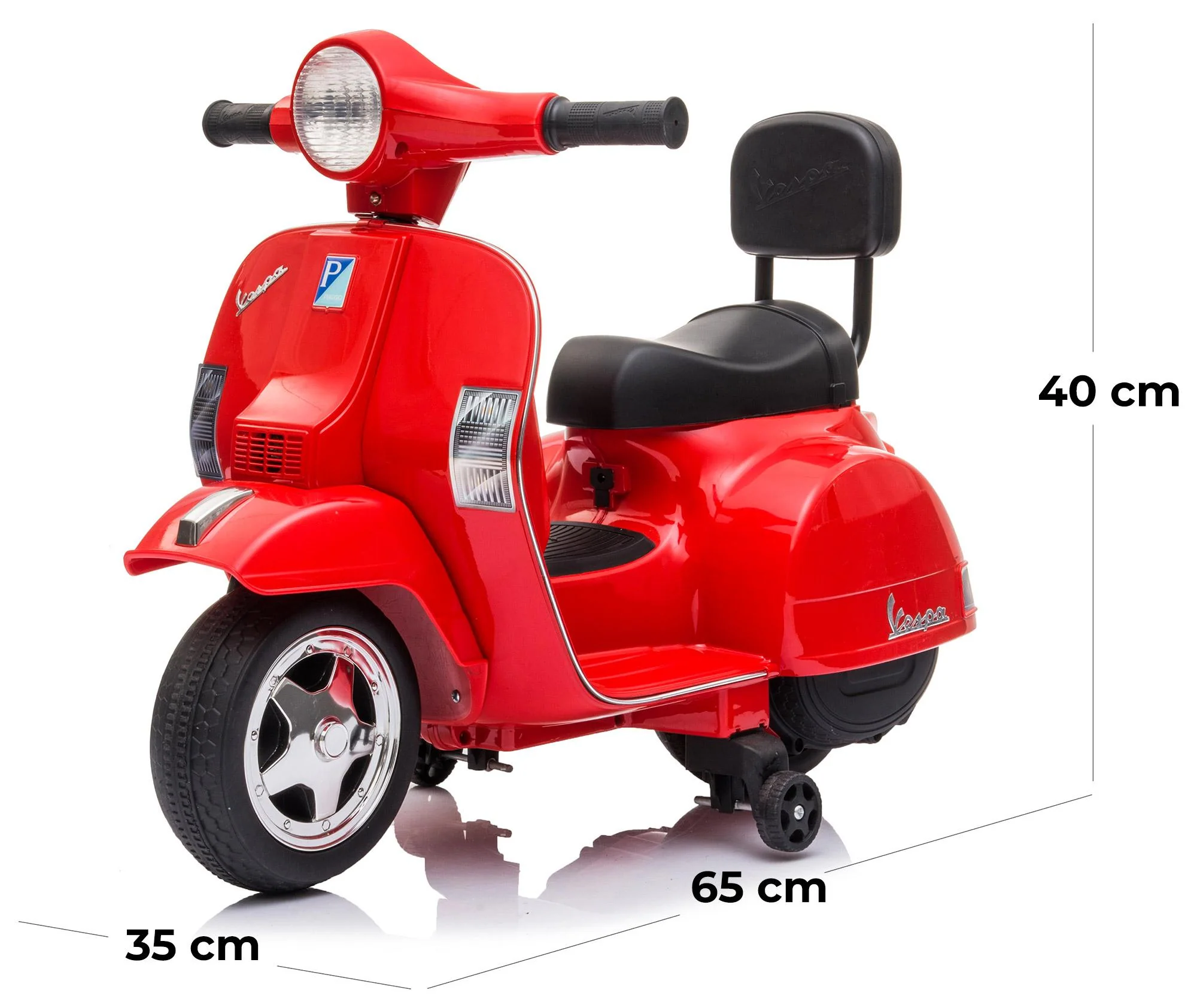 Piaggio Mini Vespa PX150 Elektrický 6V pro děti Červený