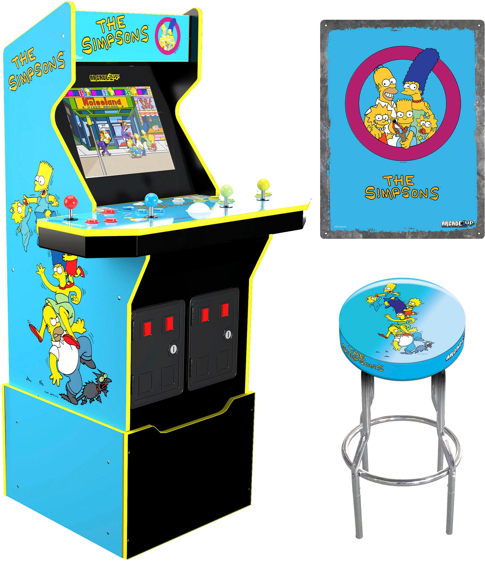Arcade1Up - Simpsonovi 30. vydání - herní automat se stoličkou a plechovou krabicí - multifunkční
