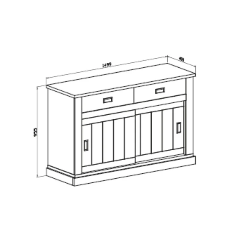 Komoda Anthony 52 se 2 posuvnými dveřmi a 2 zásuvkami v barvě ořechu Eastwood