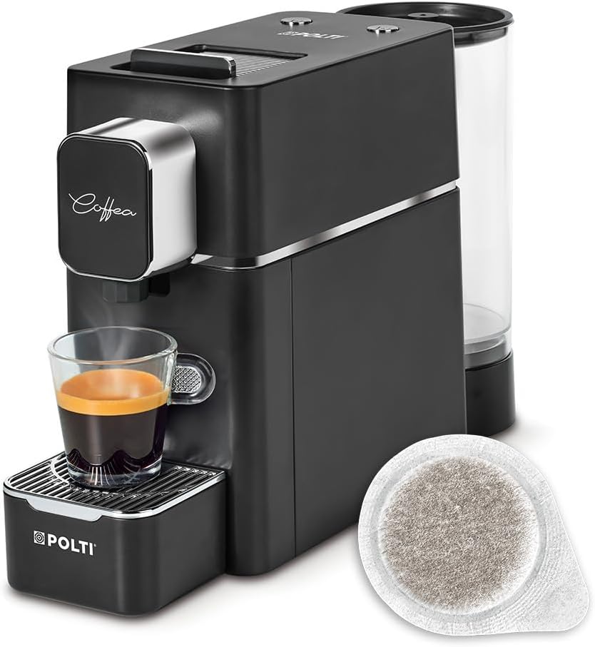Polti Coffea S15B, espresso kávovar, kompatibilní s 44mm ESE pody, nádržka o objemu 0,85 l, tlak čerpadla 19 barů, černá