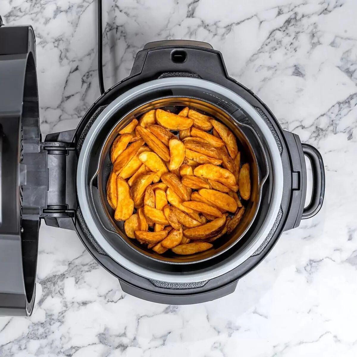 2025 Ninja Foodi OP350UK Multicooker, elektrický tlakový hrnec a fritéza 9 v 1, 6 l, kartáčovaná ocel a černá