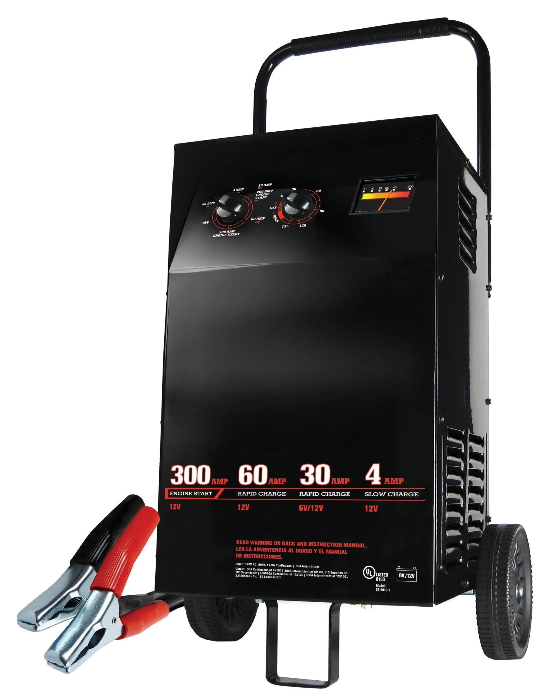 Elektrická nabíječka kolových baterií a startér motoru, 2 v 1, manuální ovládání časovačem, 300 ampérů, 6 voltů, 12 voltů, pro baterie automobilů, SUV, nákladních vozidel a lodí