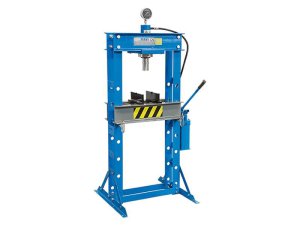 Manuální hydraulický lis Fervi P001/30 s dvourychlostním mobilním pístem, nosnost 30 tun