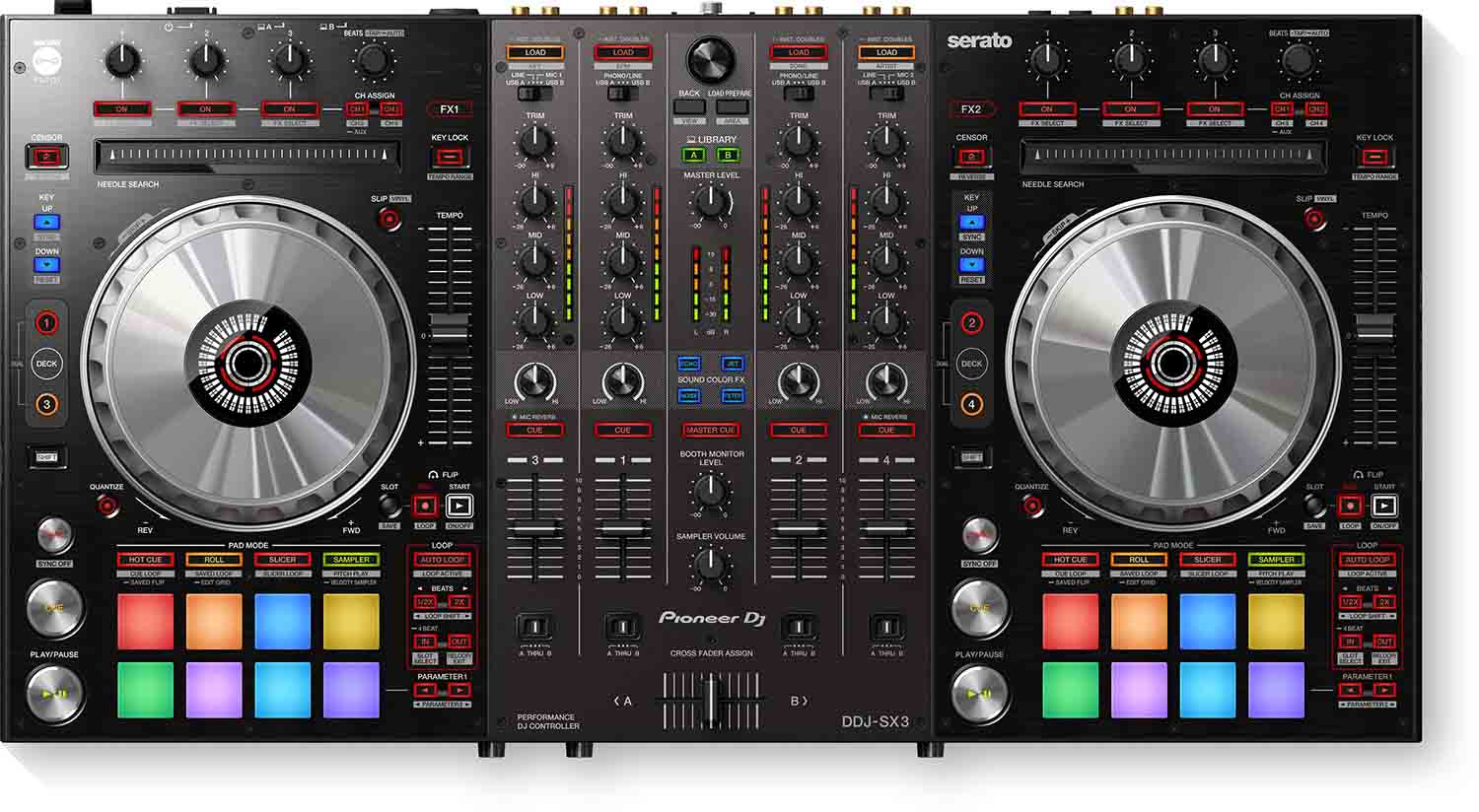 2025 B-Skladem: Pioneer DJ DDJ-SX3 4kanálový DJ kontroler pro Serato DJ Pro