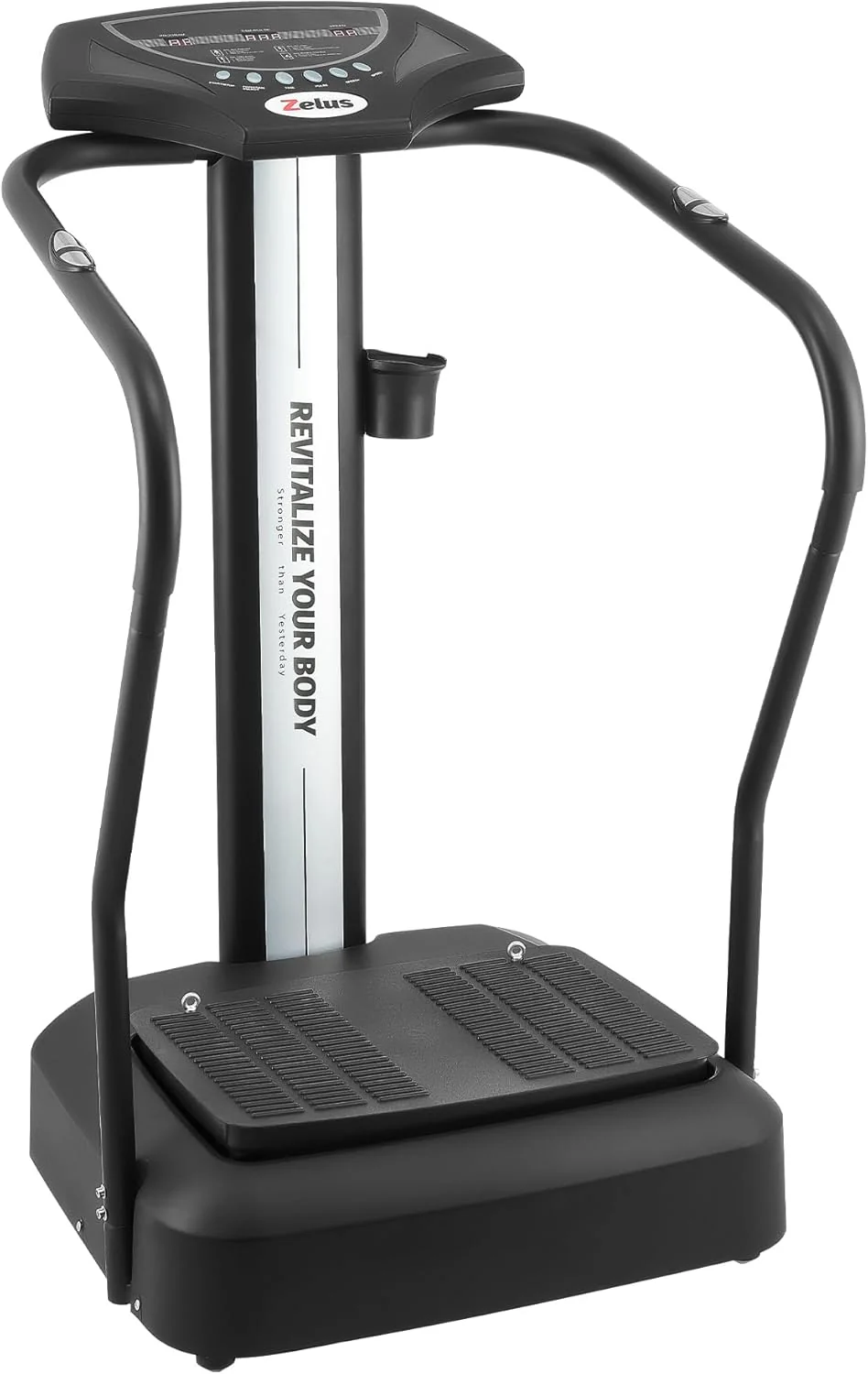 Vibrační plošina pro celé tělo, 500W vibrační plošina pro cvičení s 99 úrovněmi, 3 přednastavenými režimy a 2 odporovými pásy, vibrační plošina pro cvičení a domácí posilovnu s nosností 150 kg