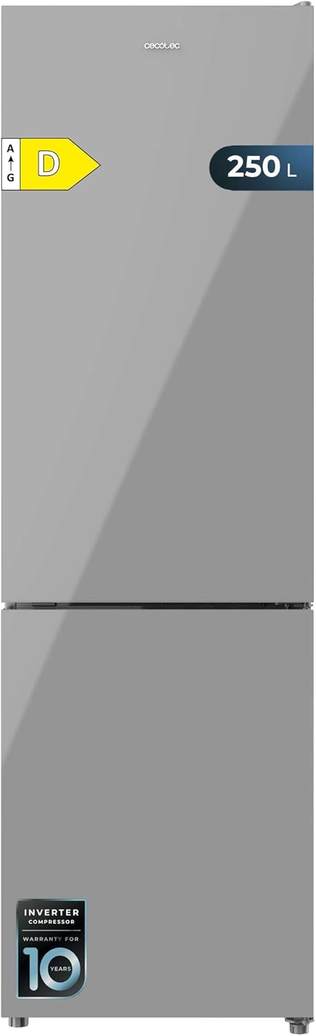 Dvoudveřová chladnička Cecotec Bolero CoolMarket Combi 250, bílá, 250 l, výška 181 cm, šířka 55 cm, nízká spotřeba energie, systém Multi Air Flow, úplná bezmrazová funkce a 2 zásuvky.