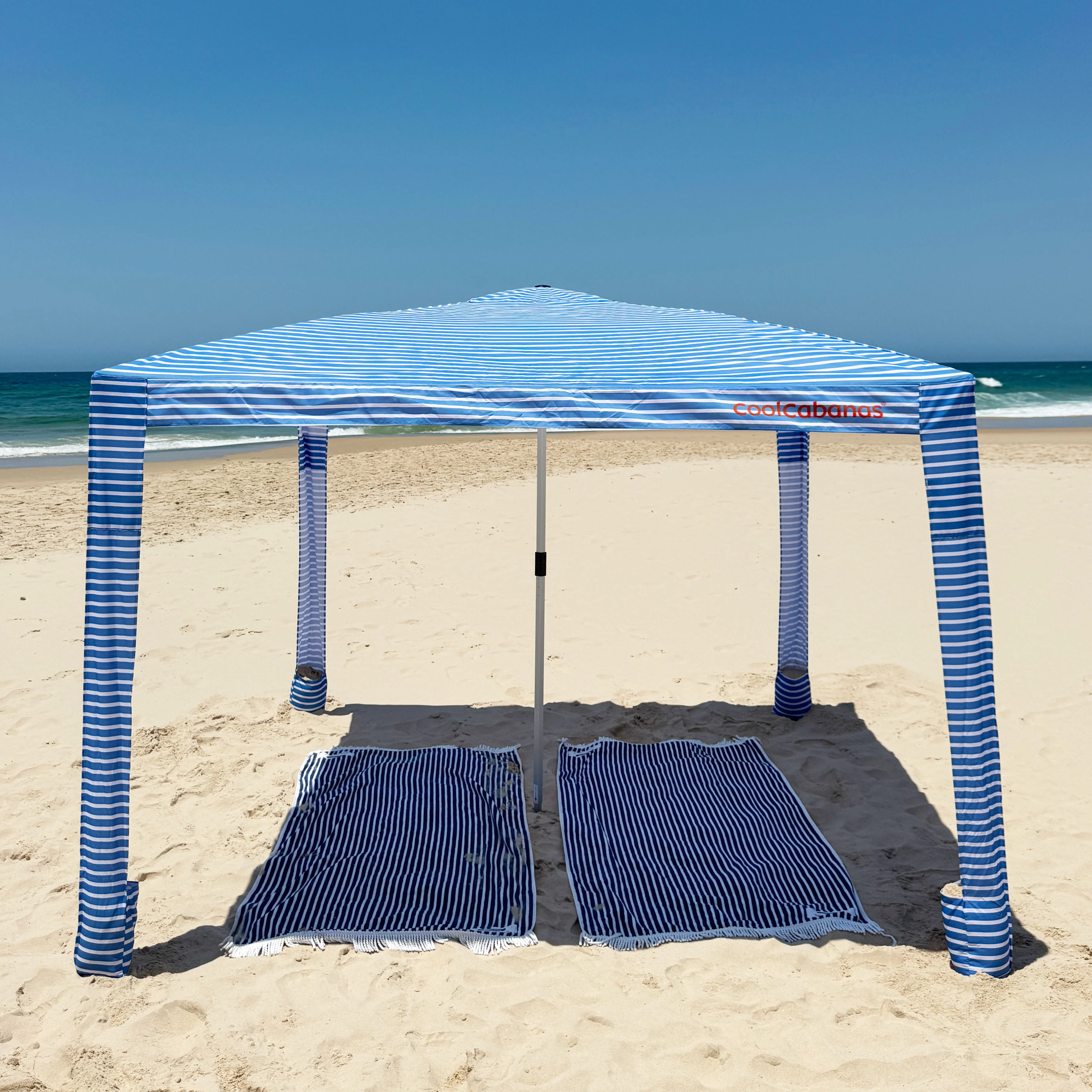 Plážový stín CoolCabana 5 - ochrana UPF 50+, velká stínicí plocha