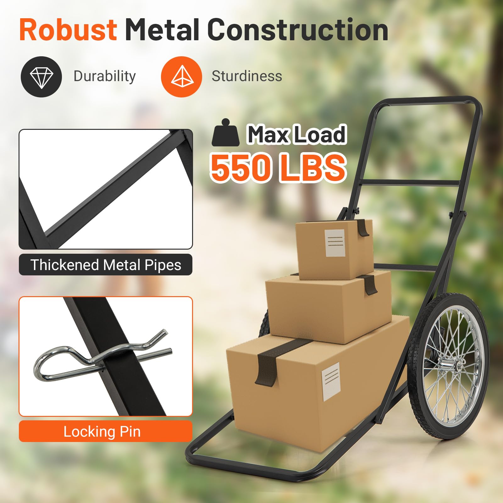 Skládací vozík na jeleny 2025 s polyesterovou vložkou, těžký lovecký vozík o nosnosti 550 liber s 20