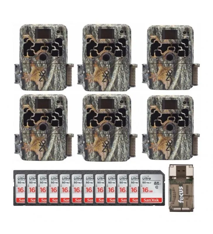 Browning Trail Cameras Dark Ops Extreme (balení 6 kusů) s 16GB kartami – maskáčové